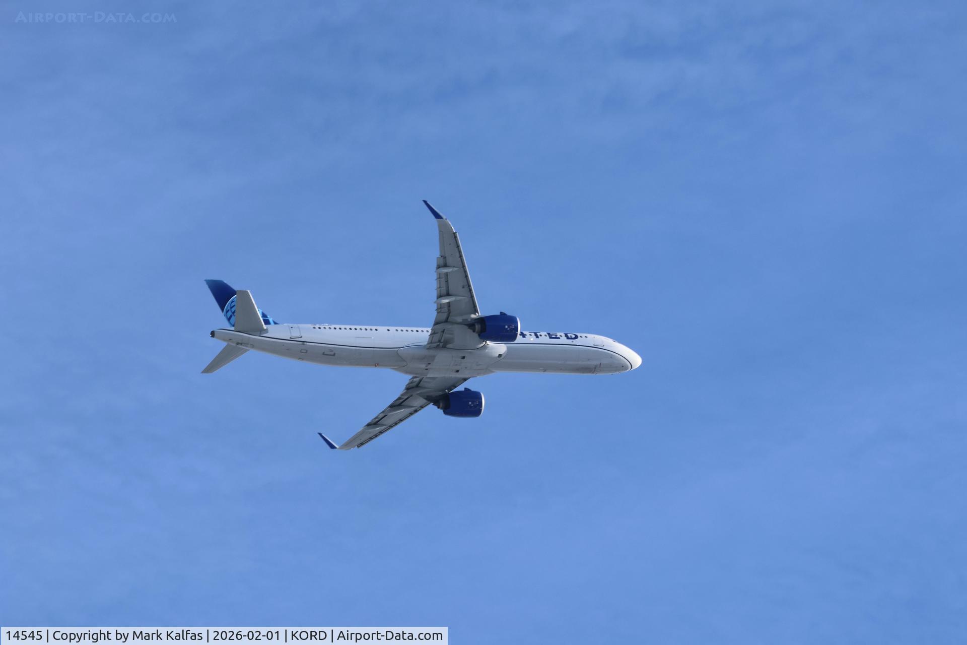 14545, 2025 Airbus A321-271NX C/N 12633, A21N United Airbus A321neo N14545 UA1373 ORD- IAH