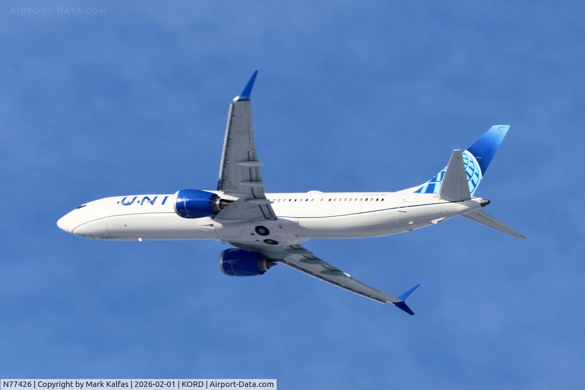 N77426, 2026 Boeing 737 MAX 9 C/N 66117, B39M United Boeing 737 MAX 9 N77426 UA2329 ORD-CLE