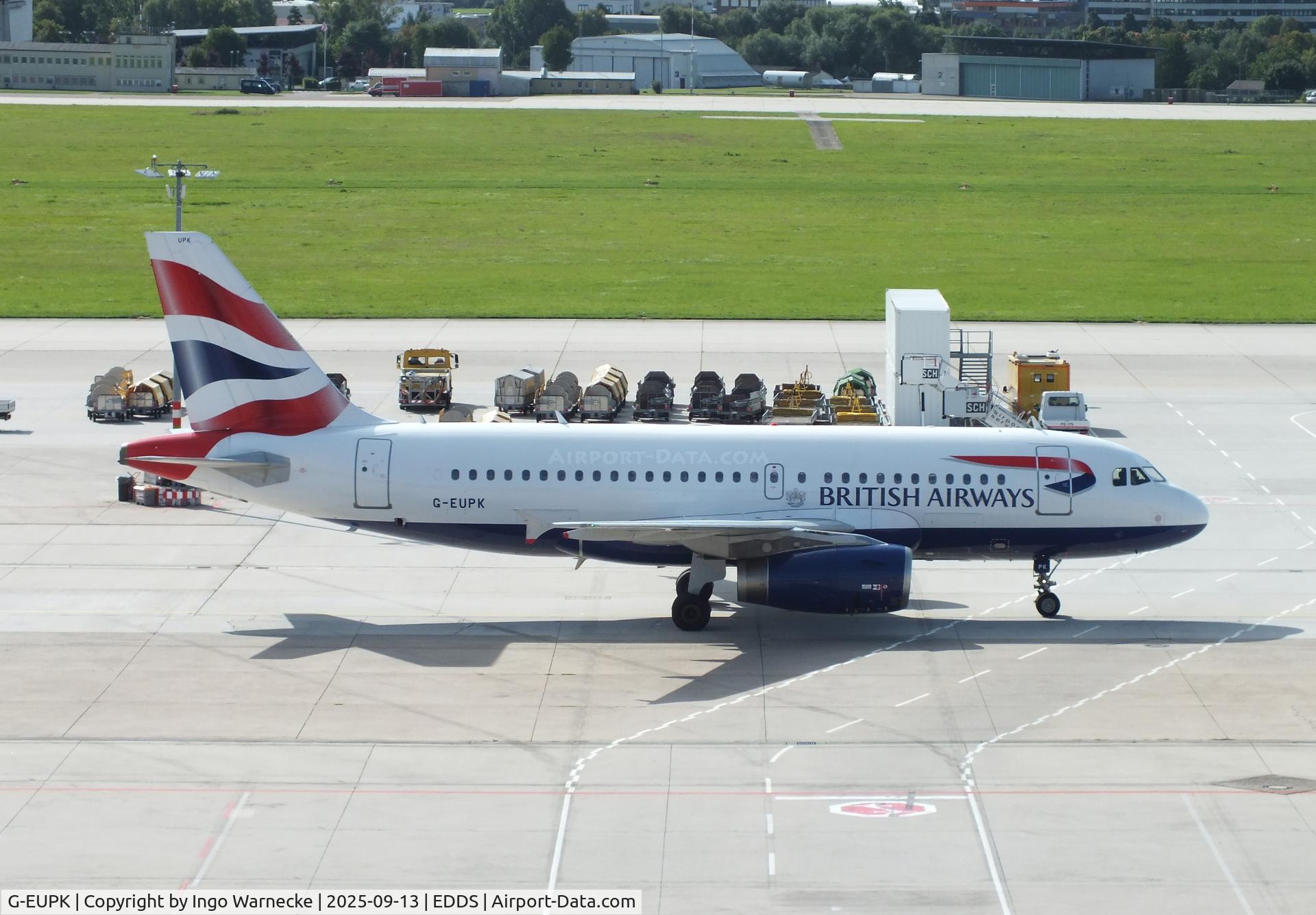 G-EUPK, 2000 Airbus A319-131 C/N 1236, Airbus A319-131 of British Airways at Stuttgart airport