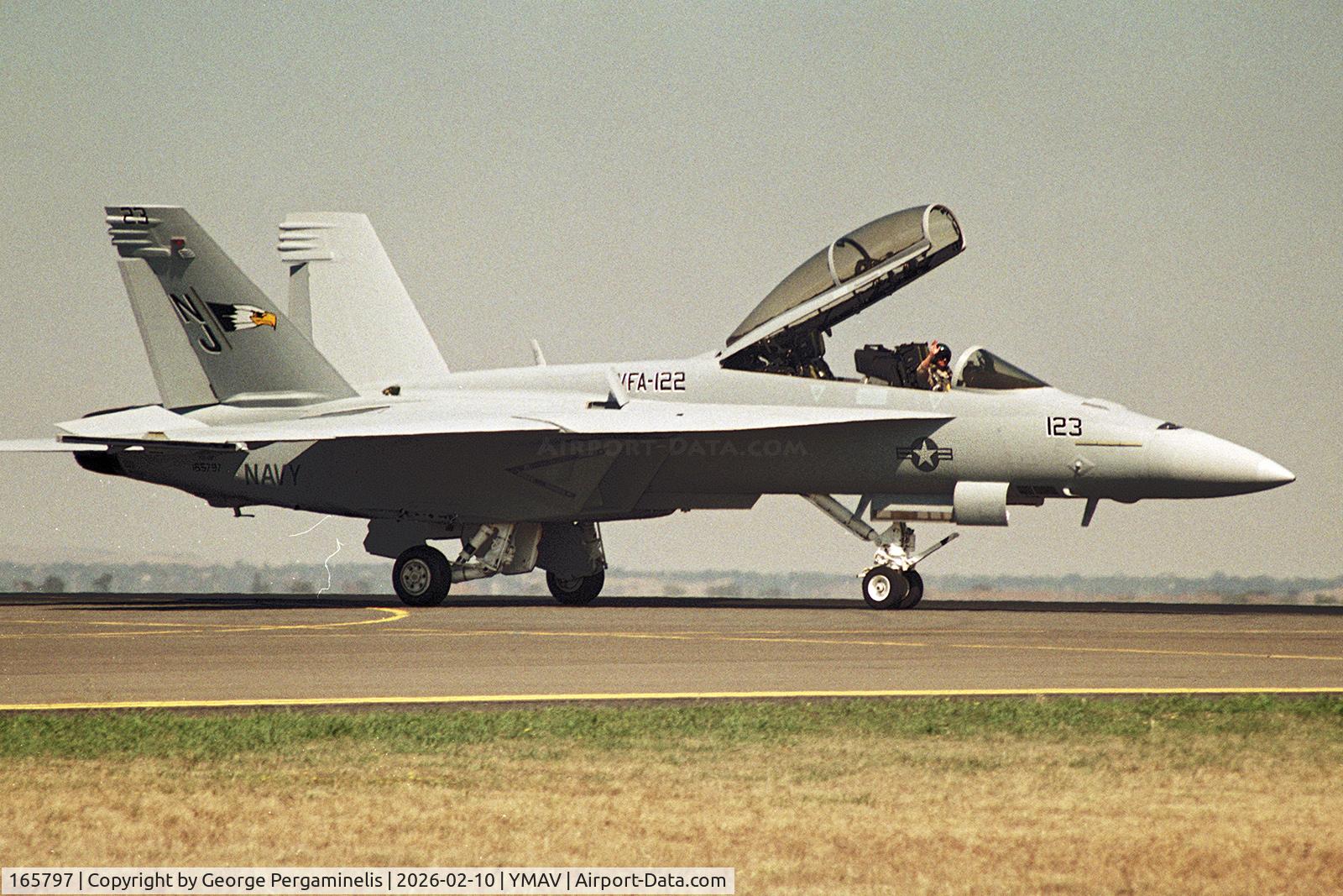 165797, Boeing F/A-18F Super Hornet C/N 1525/F023, Avalon Airshow 2001.