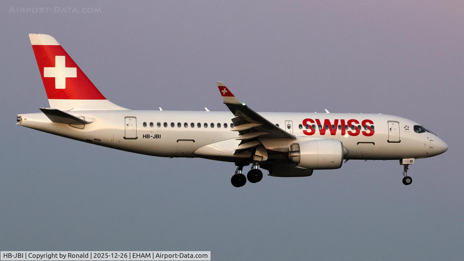 HB-JBI, 2019 Airbus A220-100 C/N 50018, at eham