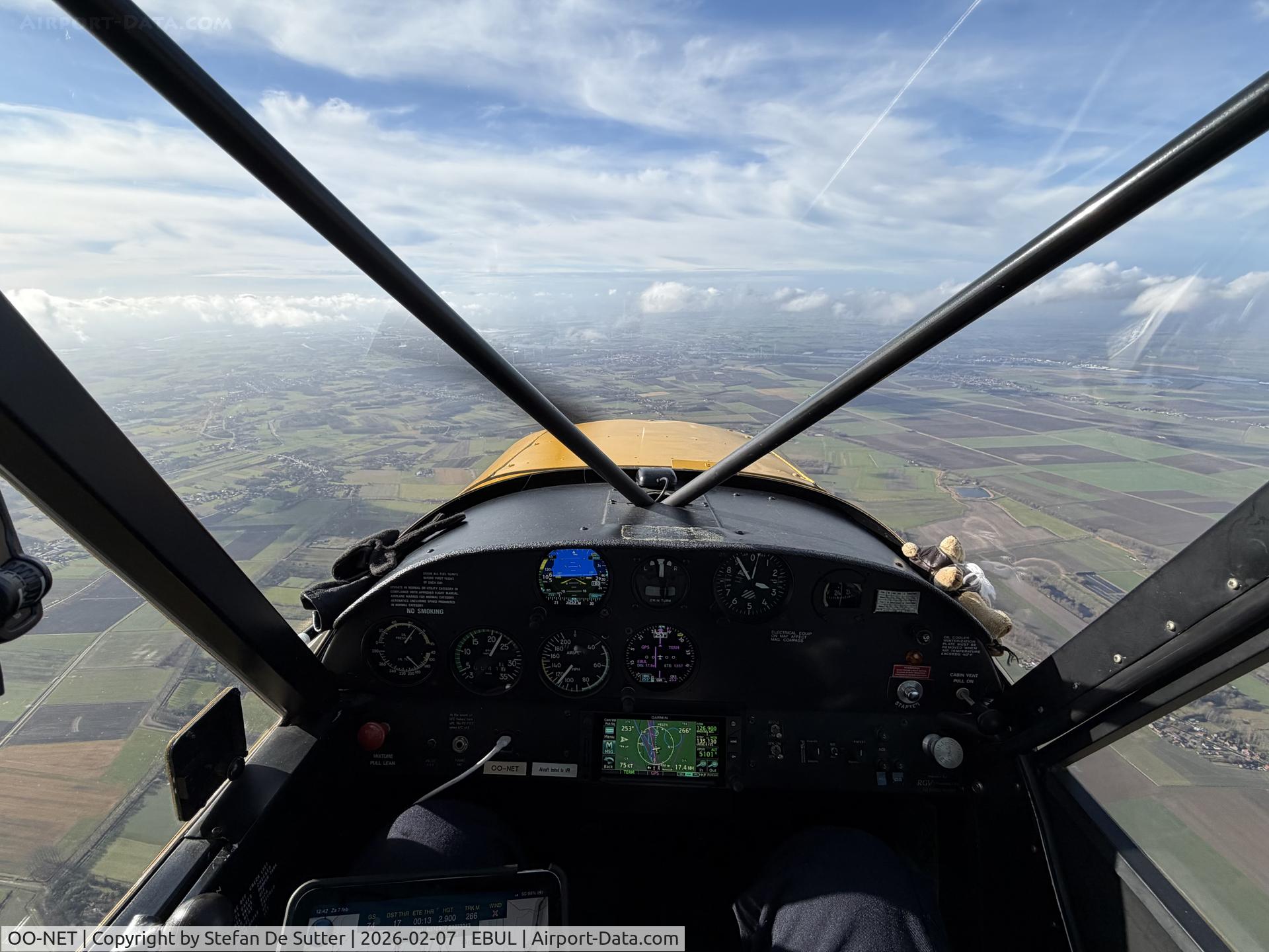 OO-NET, 1994 Piper PA-18-150 Super Cub C/N 1809108, cockpit view