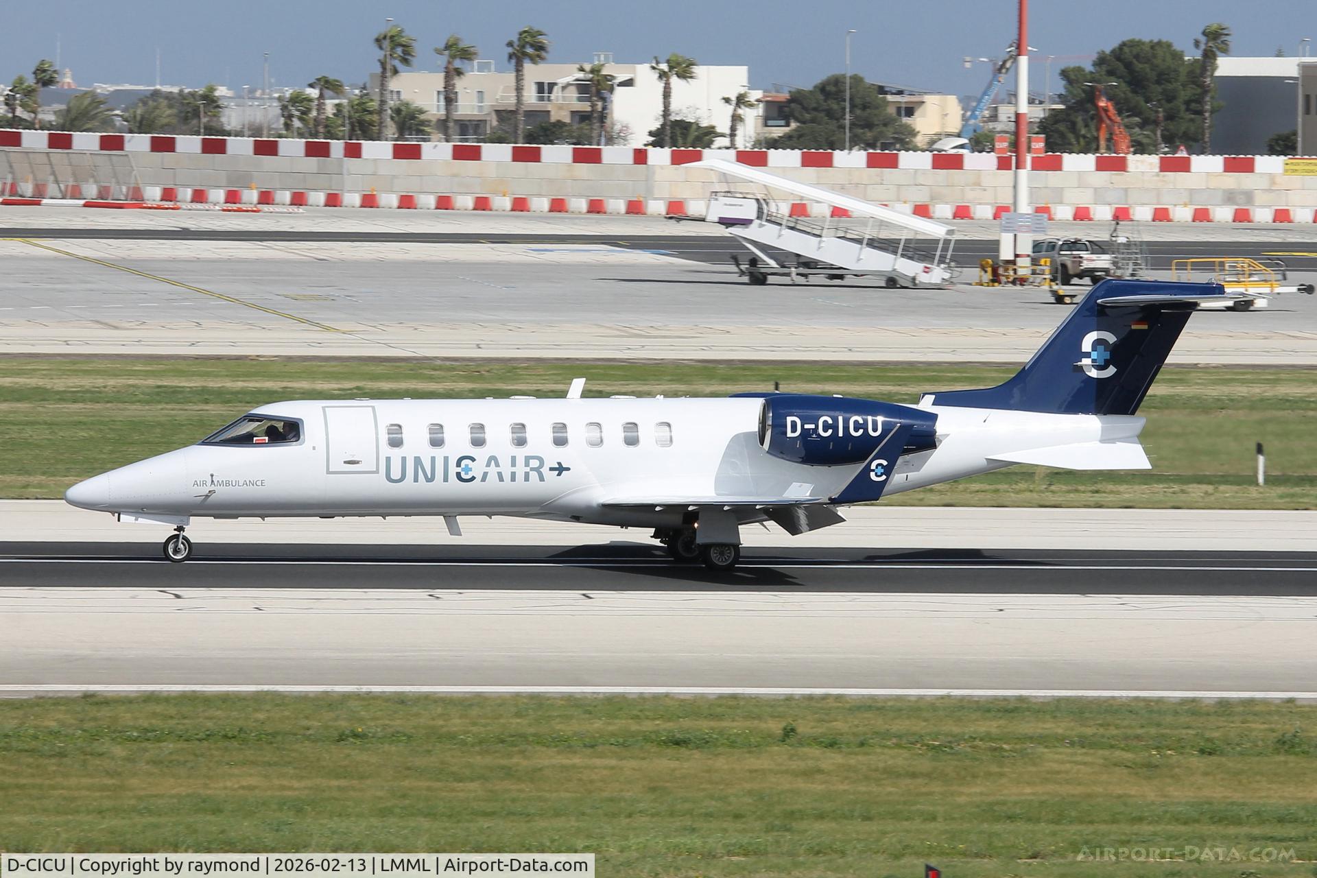 D-CICU, Bombardier Learjet 45 C/N r45-181, Bombardier Learjet 45 reg D-CICU of Unicair seen on RW32 Malta, just after landing.