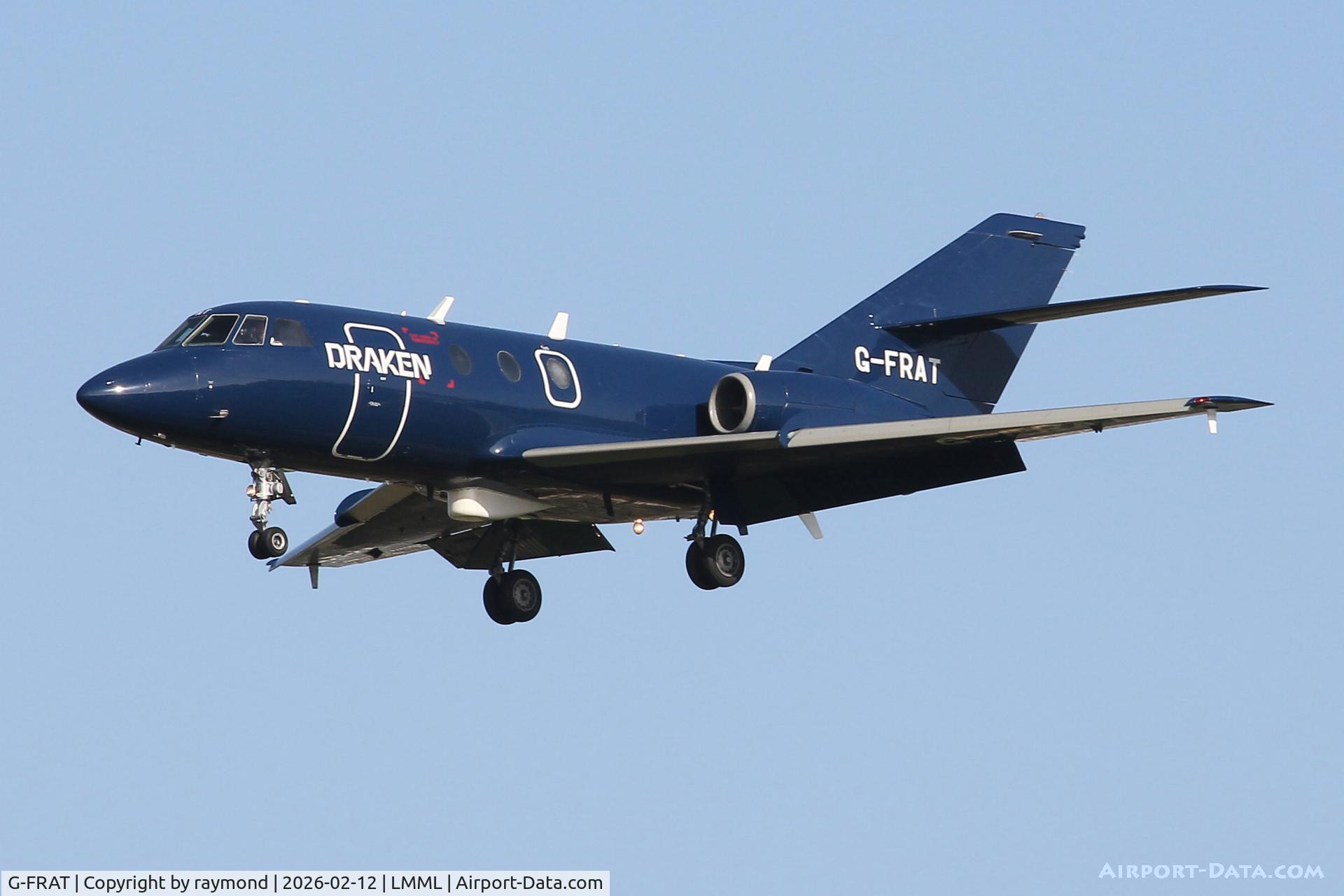 G-FRAT, 1967 Dassault Falcon (Mystere) 20DC C/N 87, Dassault Falcon 20DC reg G-FRAT of Draken Europe coming in on final approach for RW31 landing in Malta.