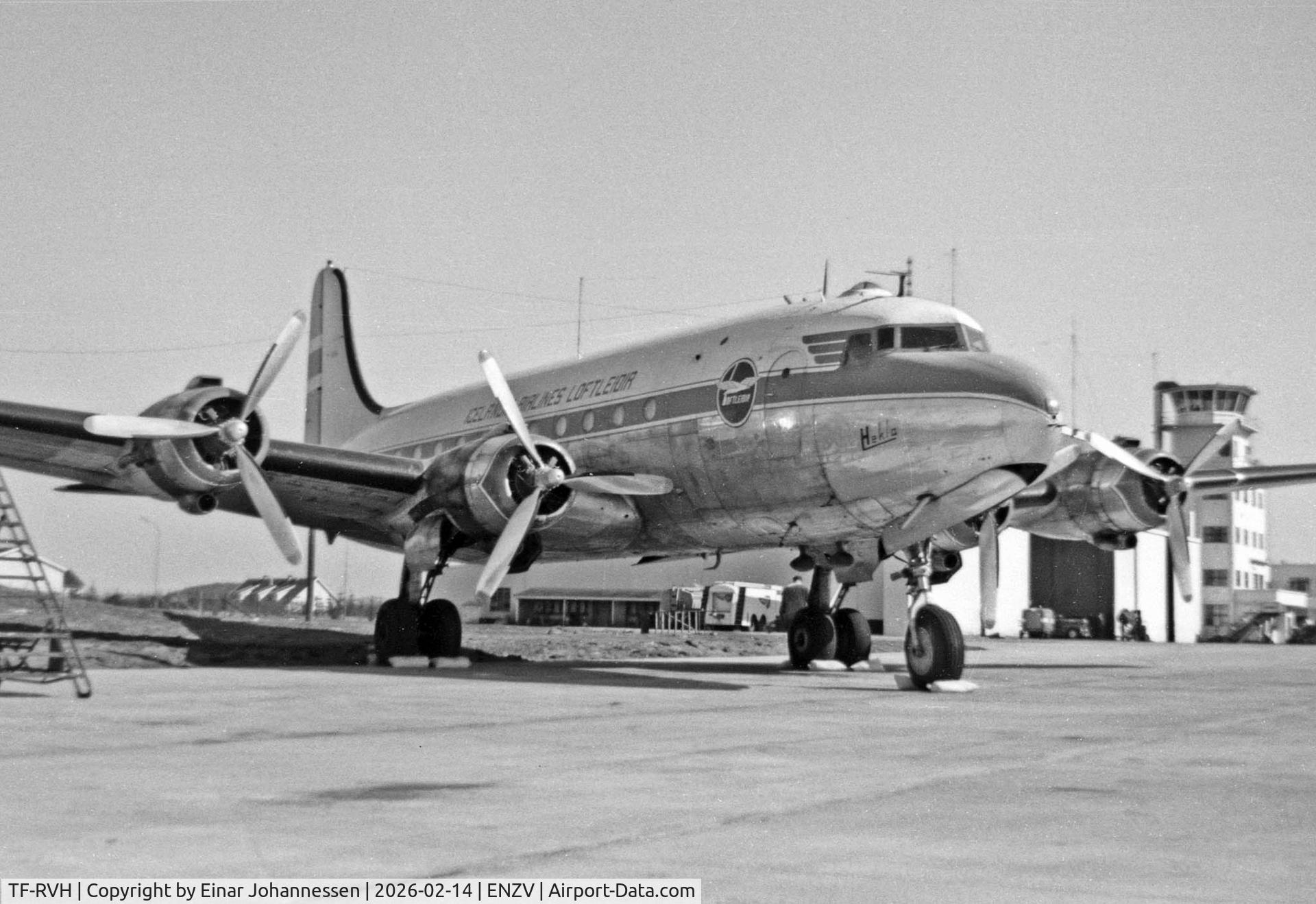 TF-RVH, Douglas C-54A Skymaster (DC-4) C/N 10278, Photo taken at Sola, Stavanger, Norway ca. 1959.