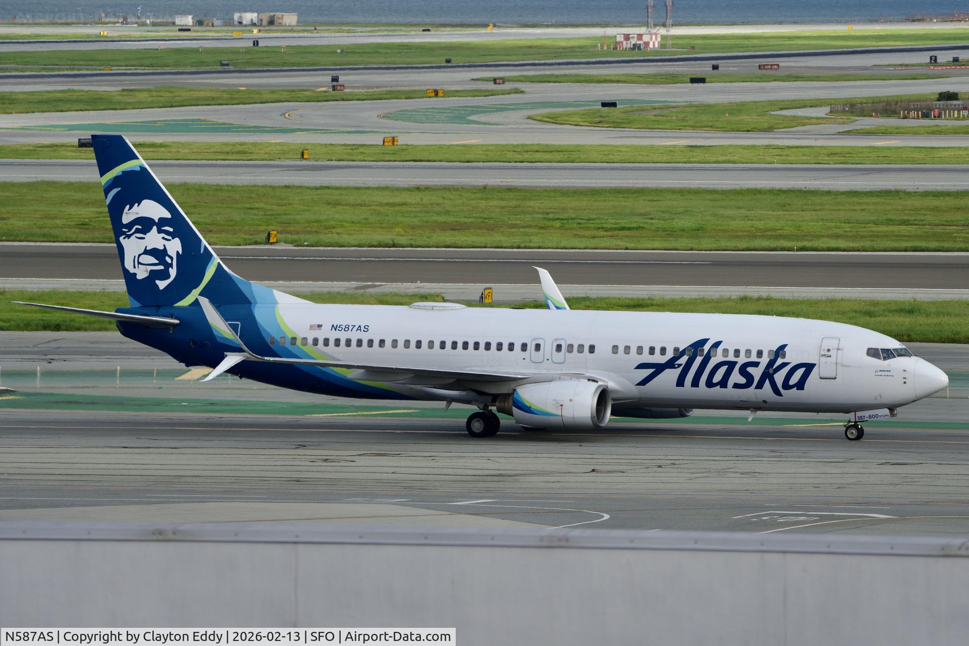 N587AS, 2007 Boeing 737-890 C/N 35684, SFO 2026