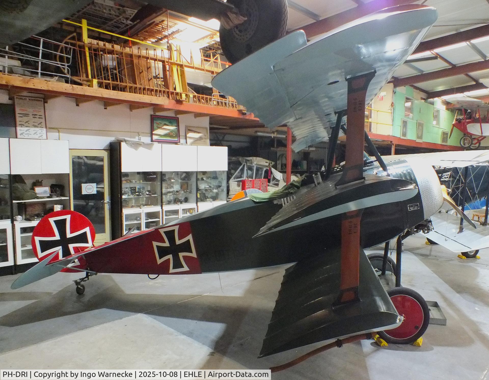 PH-DRI, Fokker Dr.1 Triplane Replica C/N 152-17, Fokker Dr I replica at the Stichting Vroege Vogels / Early Birds Foundation at Lelystad airport