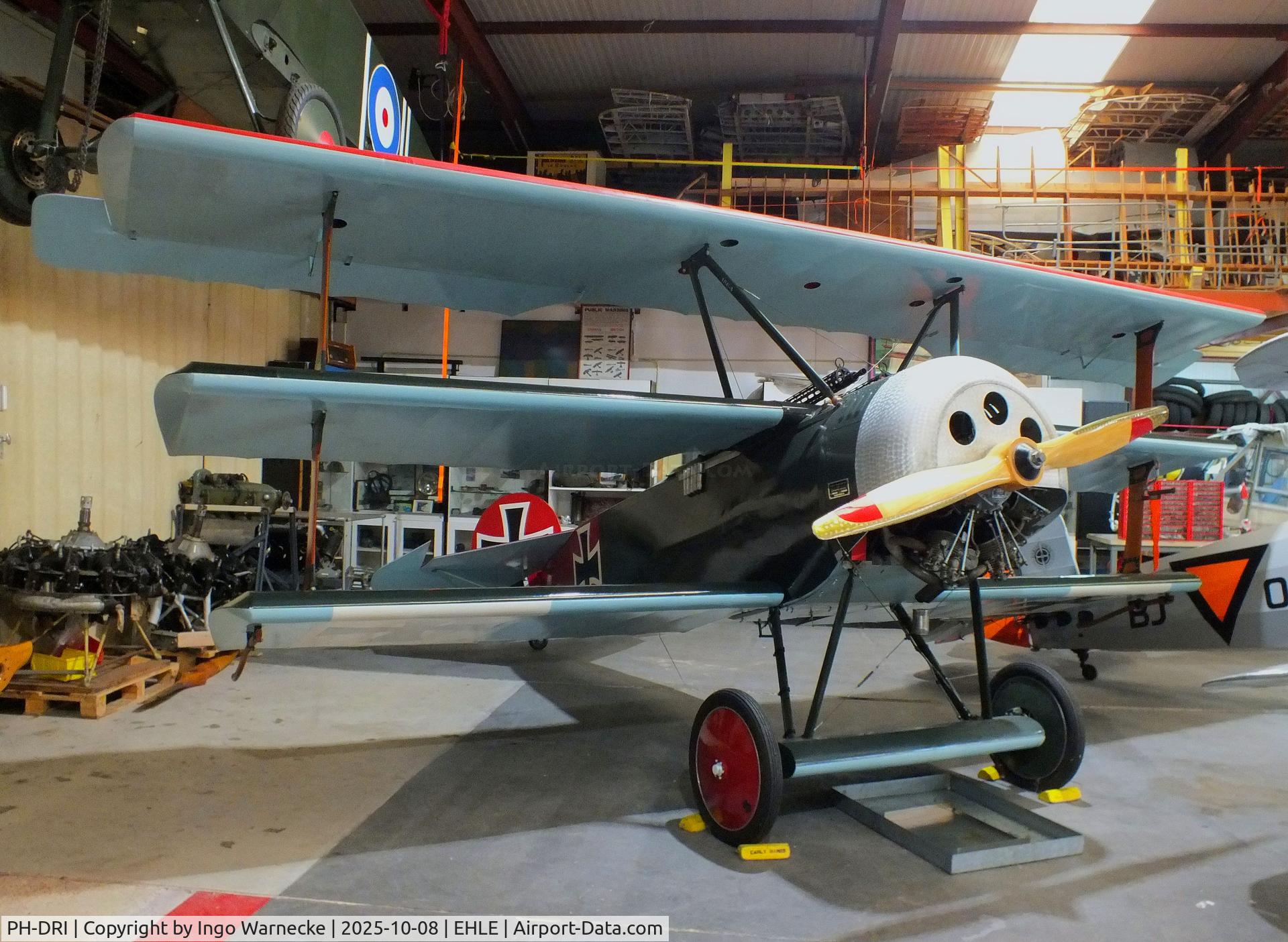 PH-DRI, Fokker Dr.1 Triplane Replica C/N 152-17, Fokker Dr I replica at the Stichting Vroege Vogels / Early Birds Foundation at Lelystad airport