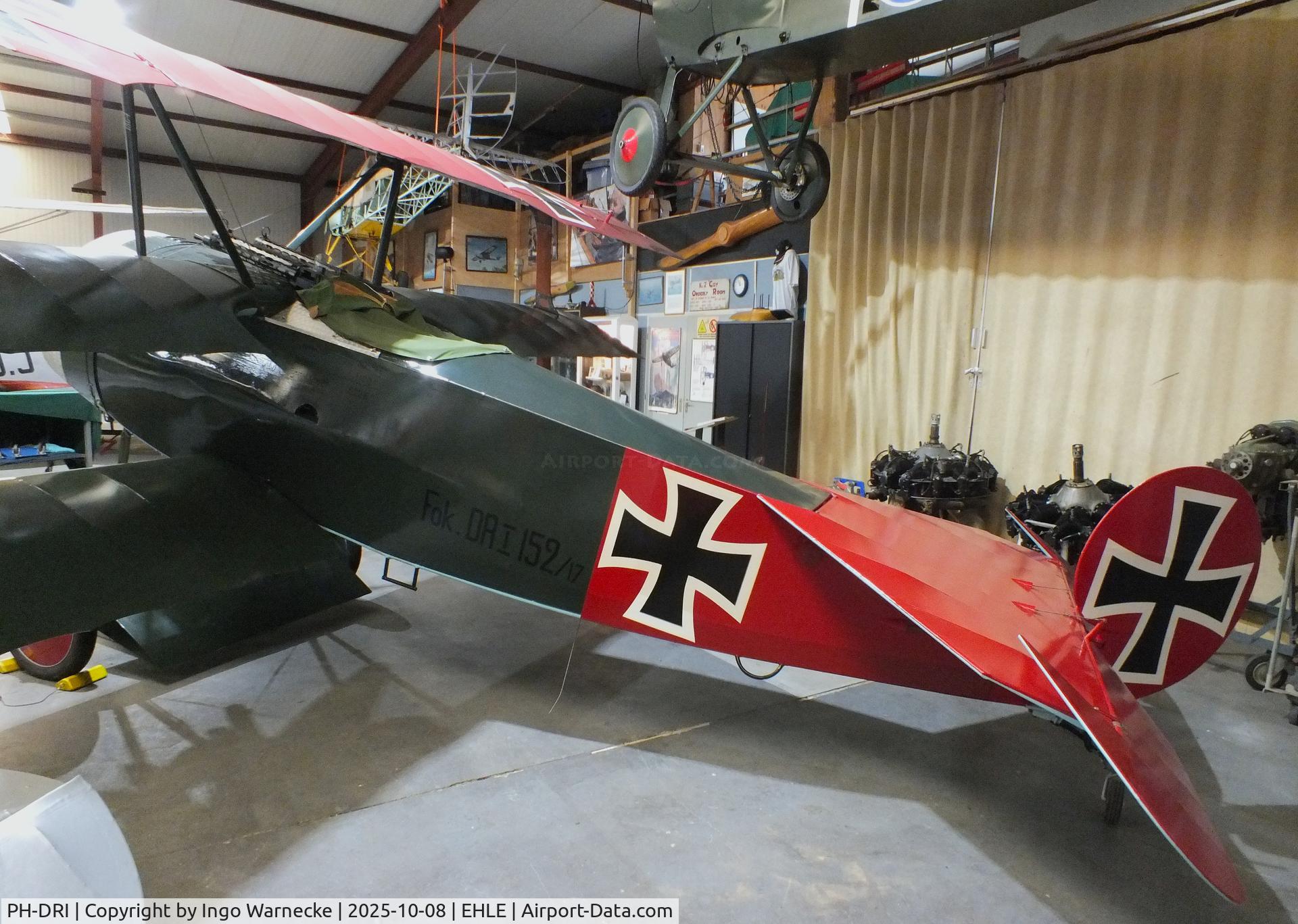 PH-DRI, Fokker Dr.1 Triplane Replica C/N 152-17, Fokker Dr I replica at the Stichting Vroege Vogels / Early Birds Foundation at Lelystad airport