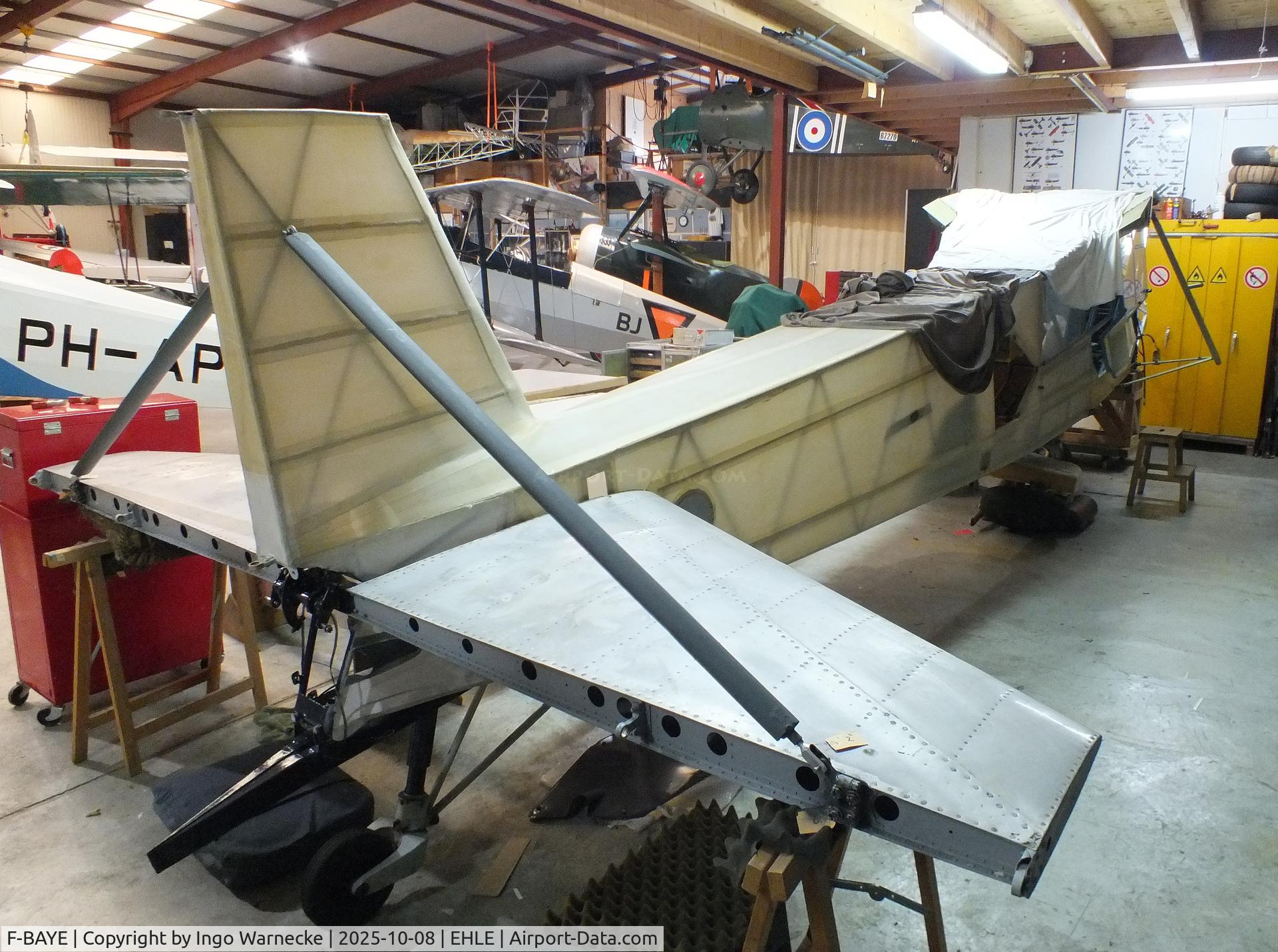 F-BAYE, 1959 Morane-Saulnier MS-505 Criquet C/N 752, Morane-Saulnier MS.505 Criquet (post-war french Fi 156 Storch with Jacobs radial engine) being restored at the Stichting Vroege Vogels / Early Birds Foundation at Lelystad airport