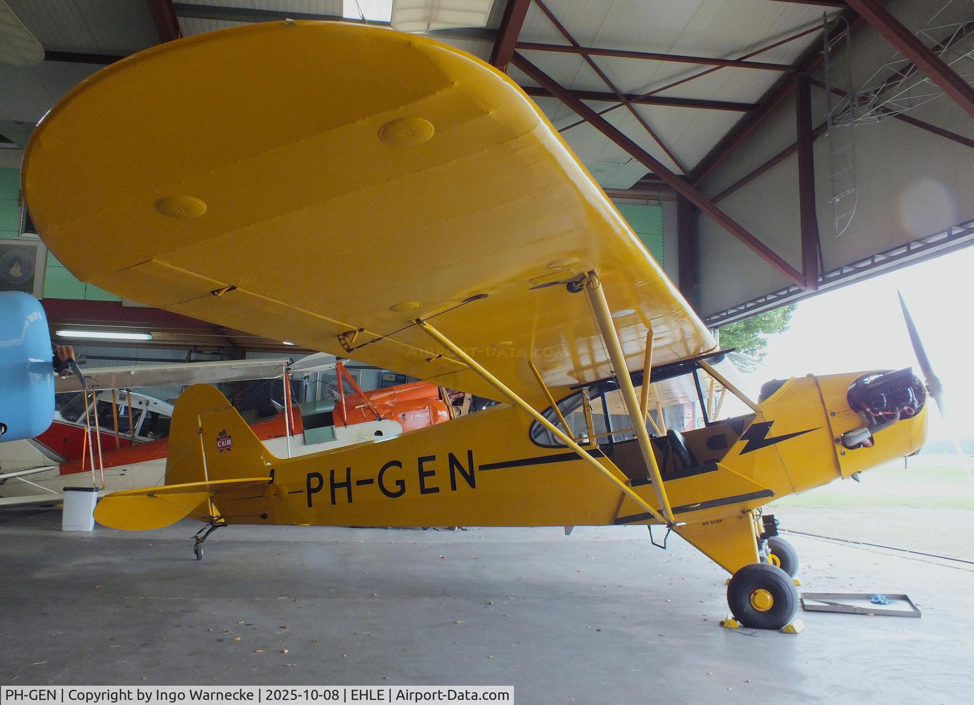 PH-GEN, 1944 Piper L-4J Grasshopper (J3C-65D) C/N 12893, Piper L-4J Grasshopper (J3C-65D Cub) at the Stichting Vroege Vogels / Early Birds Foundation at Lelystad airport
