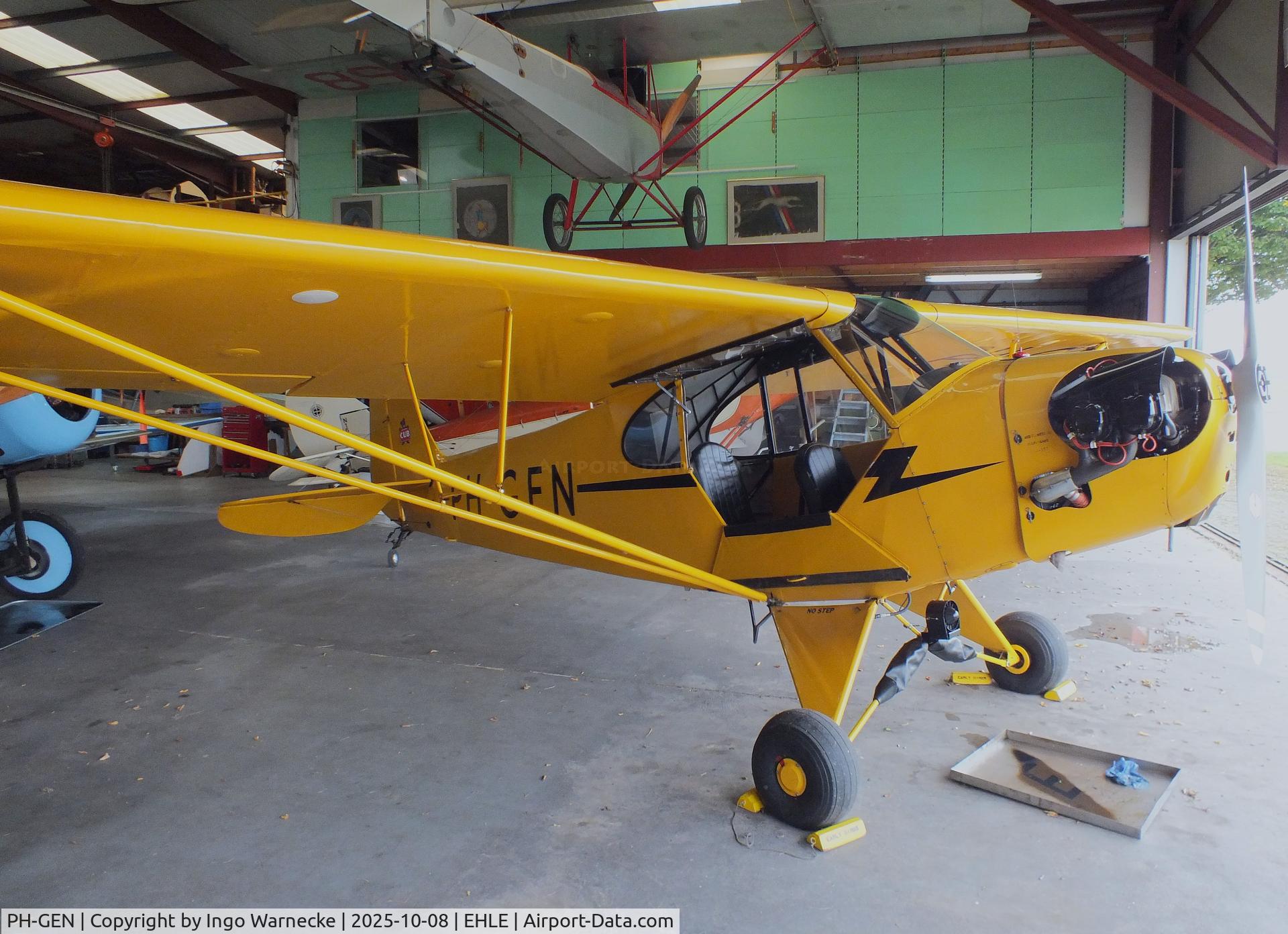 PH-GEN, 1944 Piper L-4J Grasshopper (J3C-65D) C/N 12893, Piper L-4J Grasshopper (J3C-65D Cub) at the Stichting Vroege Vogels / Early Birds Foundation at Lelystad airport