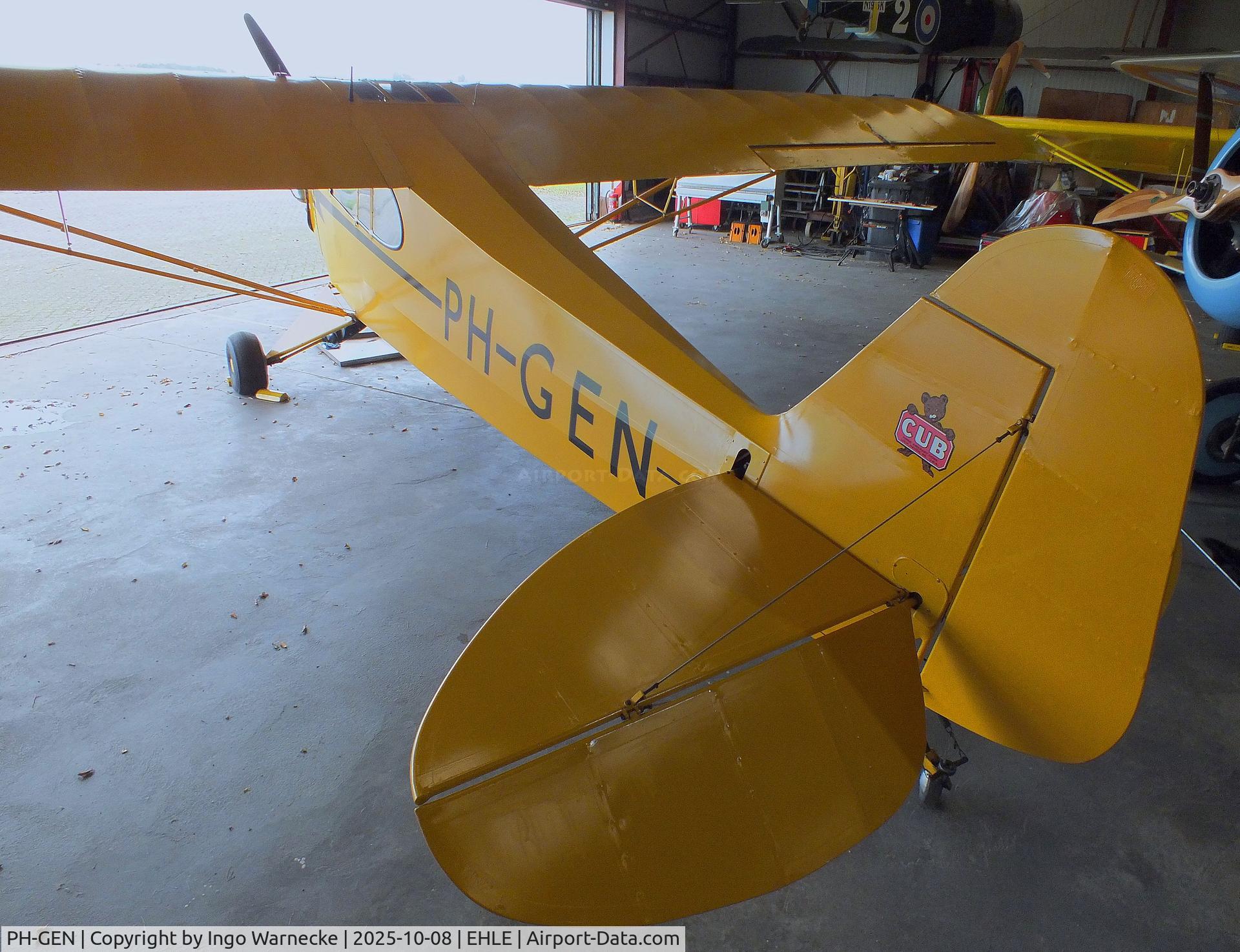 PH-GEN, 1944 Piper L-4J Grasshopper (J3C-65D) C/N 12893, Piper L-4J Grasshopper (J3C-65D Cub) at the Stichting Vroege Vogels / Early Birds Foundation at Lelystad airport