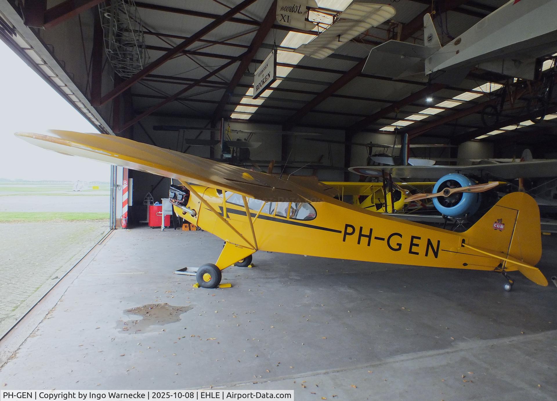 PH-GEN, 1944 Piper L-4J Grasshopper (J3C-65D) C/N 12893, Piper L-4J Grasshopper (J3C-65D Cub) at the Stichting Vroege Vogels / Early Birds Foundation at Lelystad airport