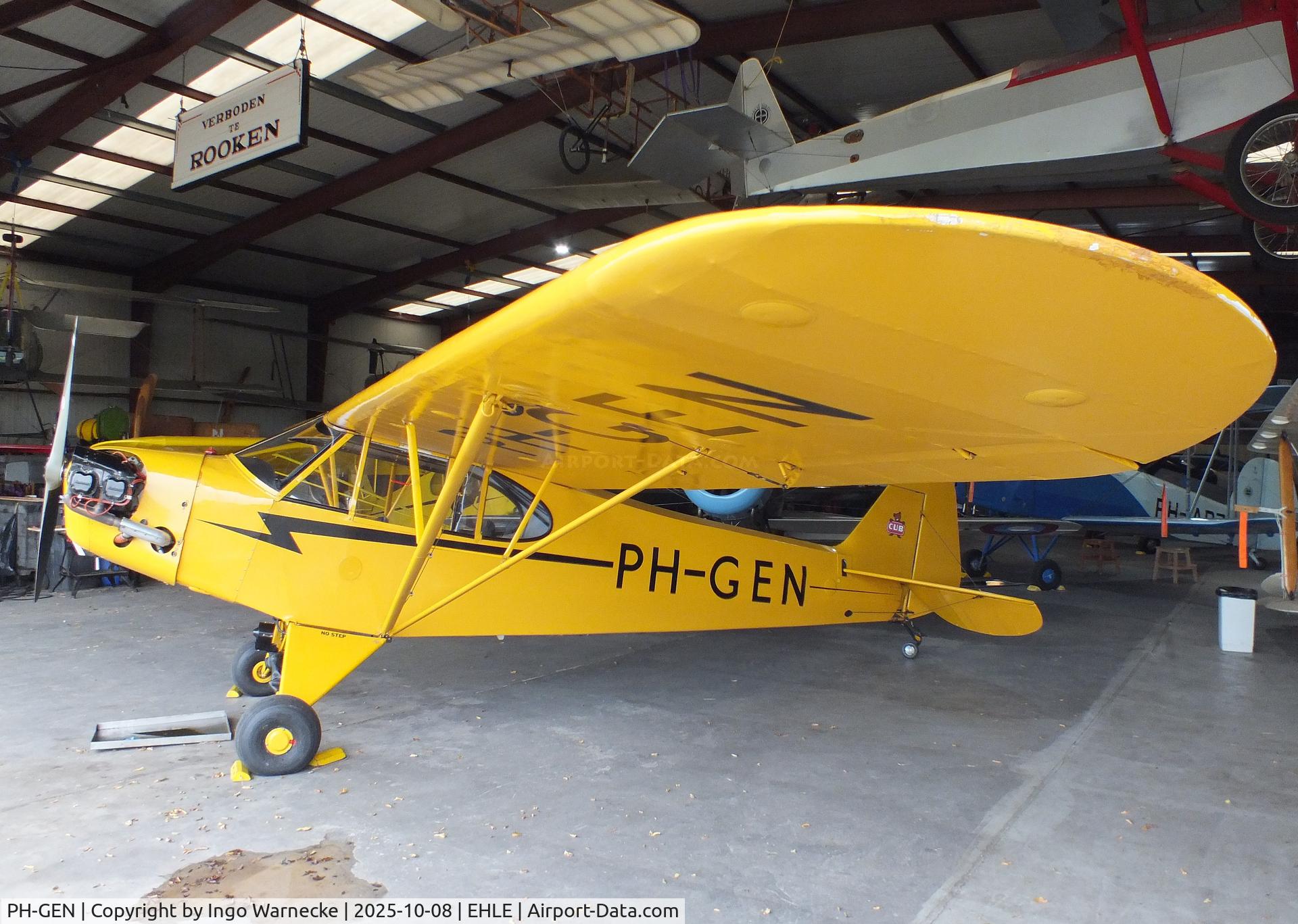 PH-GEN, 1944 Piper L-4J Grasshopper (J3C-65D) C/N 12893, Piper L-4J Grasshopper (J3C-65D Cub) at the Stichting Vroege Vogels / Early Birds Foundation at Lelystad airport