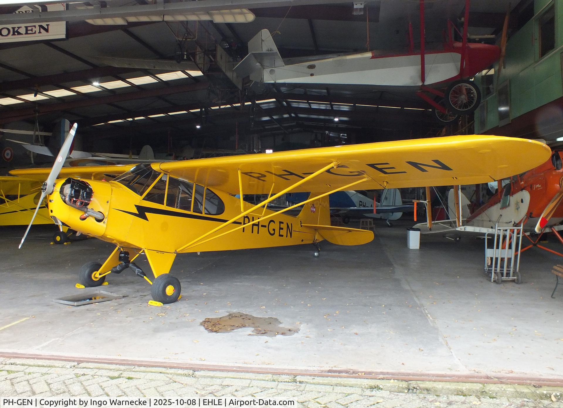 PH-GEN, 1944 Piper L-4J Grasshopper (J3C-65D) C/N 12893, Piper L-4J Grasshopper (J3C-65D Cub) at the Stichting Vroege Vogels / Early Birds Foundation at Lelystad airport
