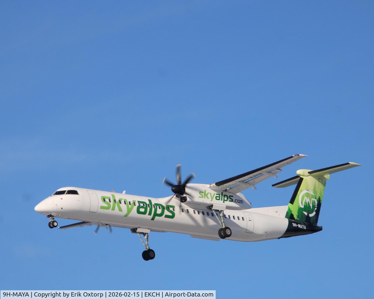 9H-MAYA, 2009 De Havilland Canada DHC-8-402Q Dash 8 C/N 4248, 9H-MAYA landing rw 22L