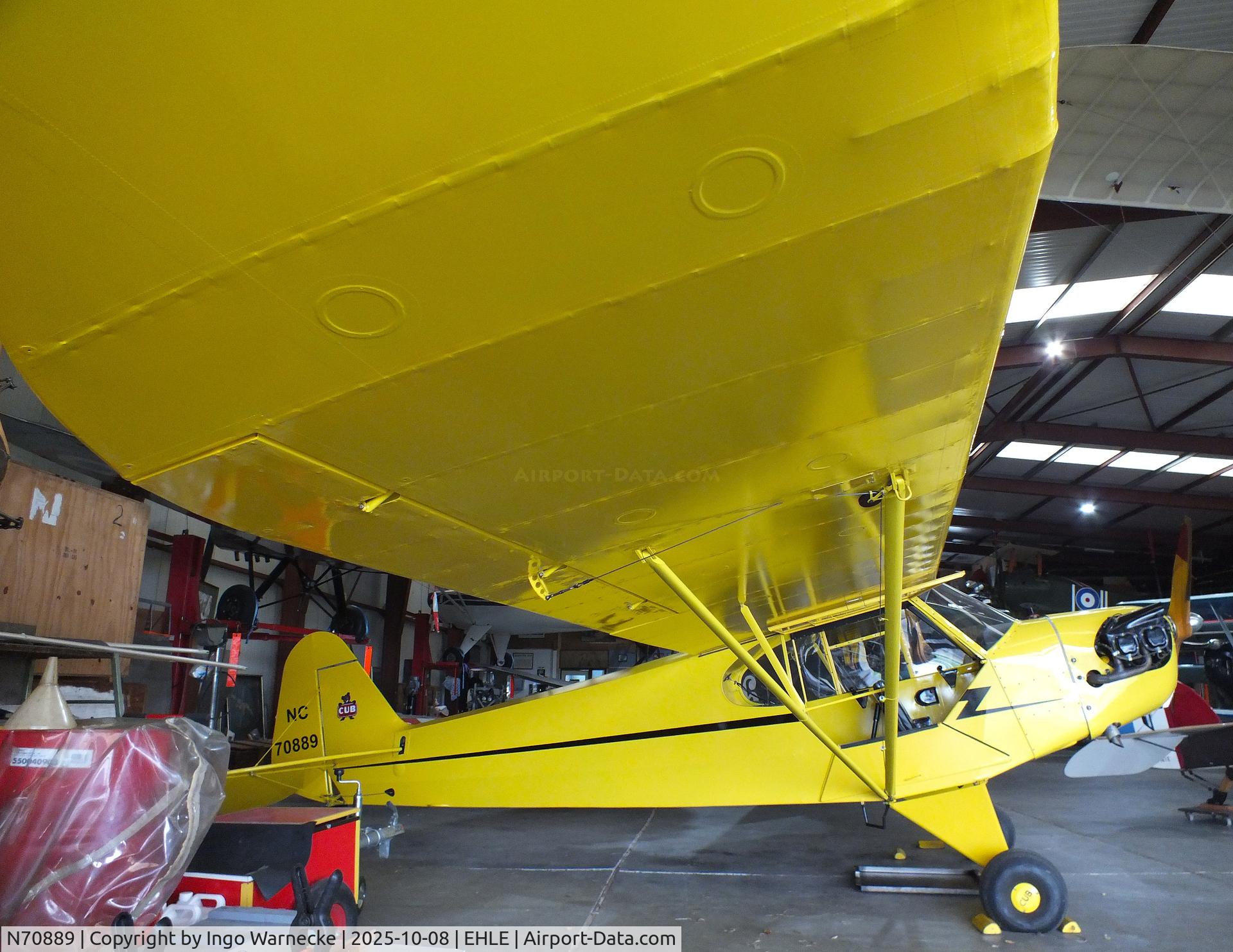 N70889, 1946 Piper J3C-65 Cub C/N 17910, Piper J3C-65D Cub at the Stichting Vroege Vogels / Early Birds Foundation at Lelystad airport