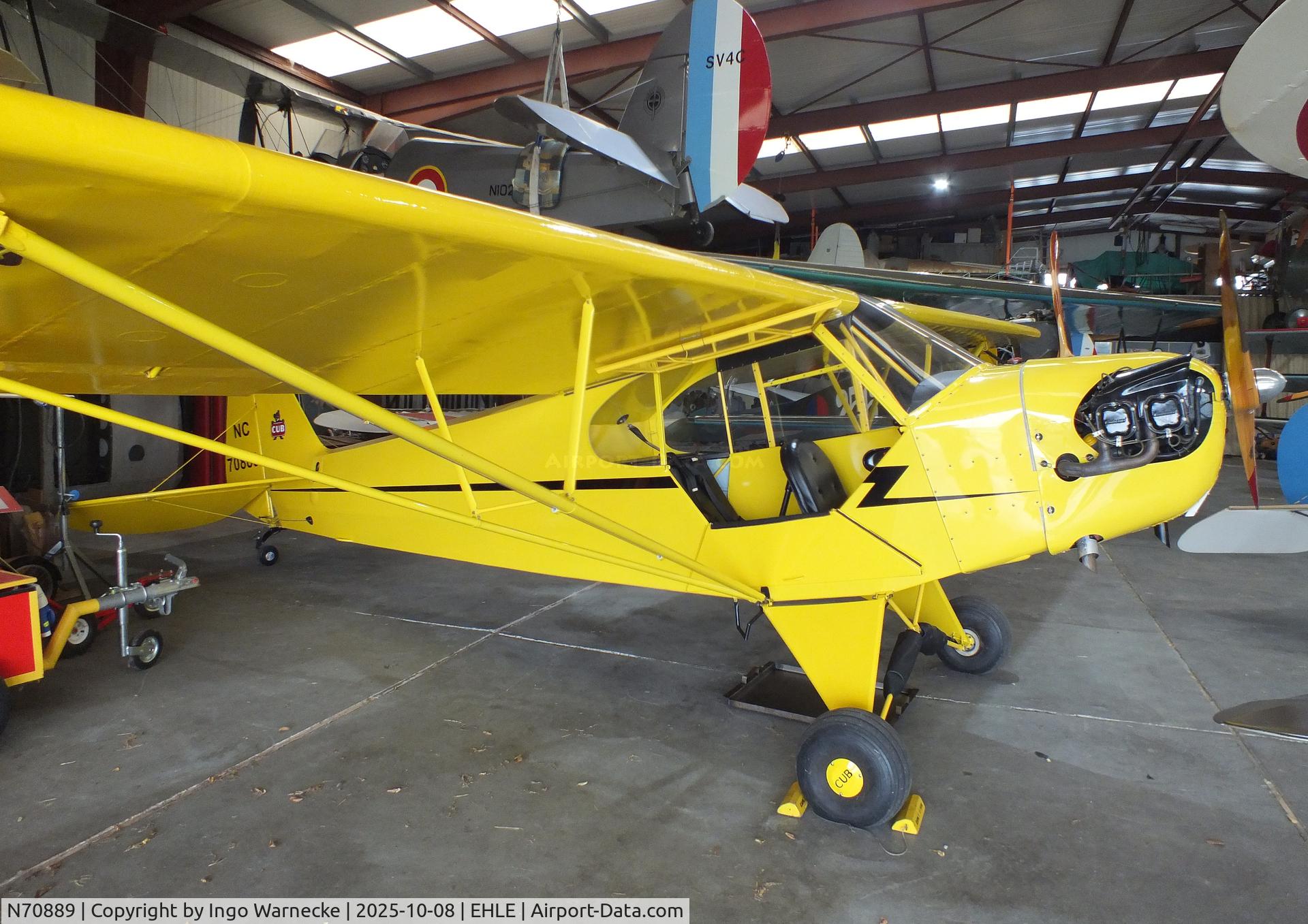 N70889, 1946 Piper J3C-65 Cub C/N 17910, Piper J3C-65D Cub at the Stichting Vroege Vogels / Early Birds Foundation at Lelystad airport