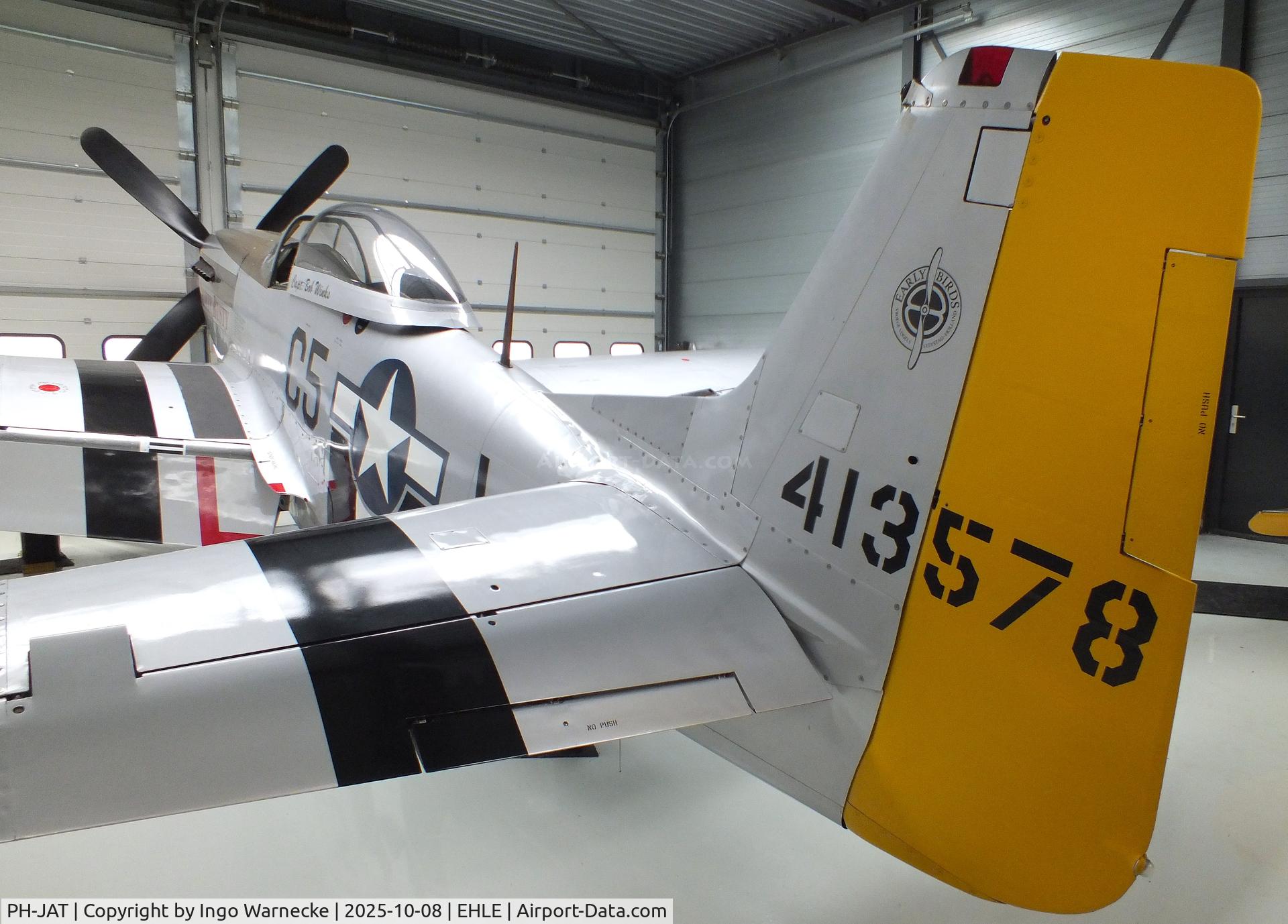 PH-JAT, 1944 North American P-51D Mustang C/N 122-41463, North American P-51D Mustang at the Stichting Vroege Vogels / Early Birds Foundation at Lelystad airport