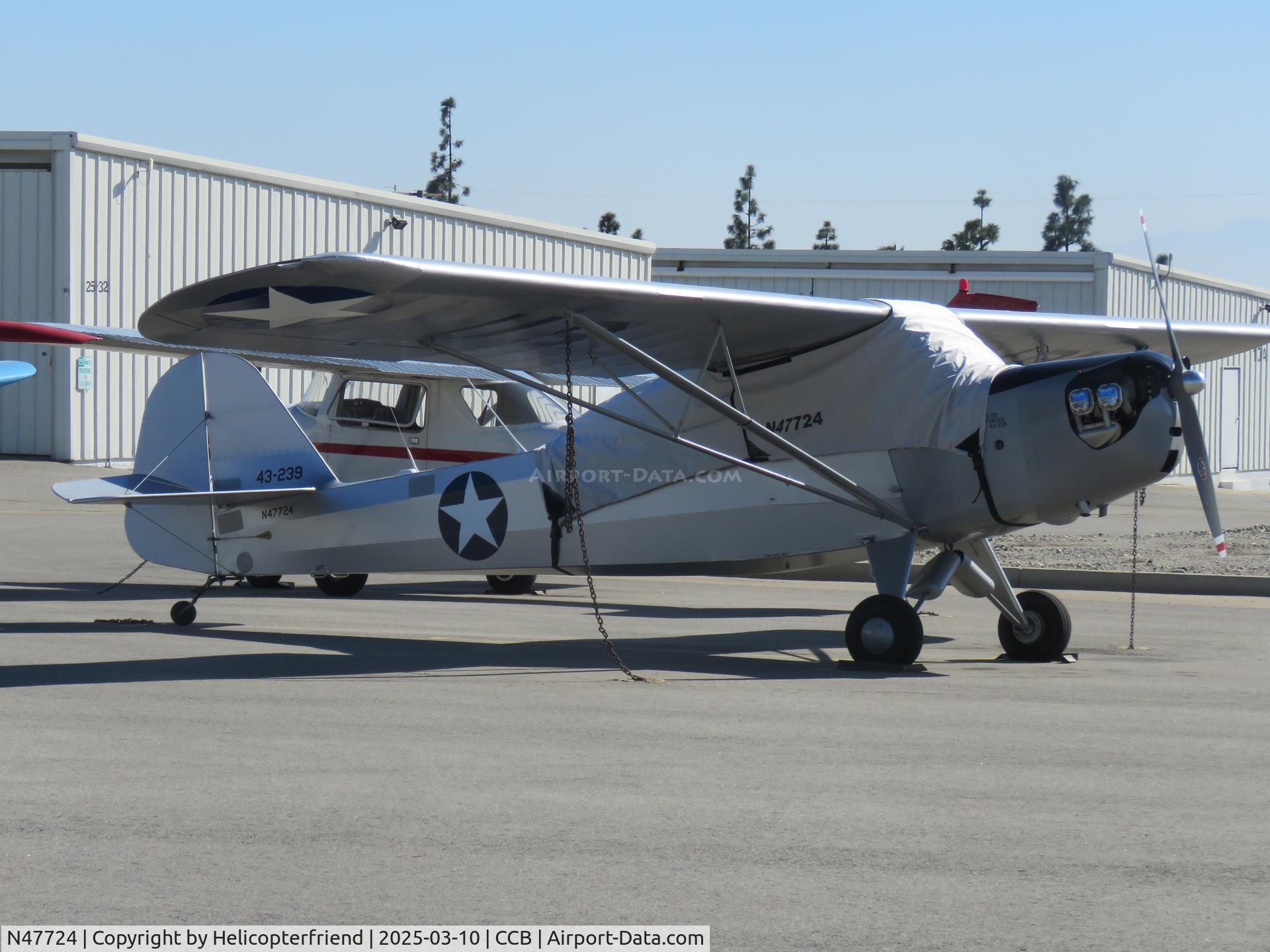 N47724, 1943 Taylorcraft DCO-65 C/N L4814, Parked in transit parking