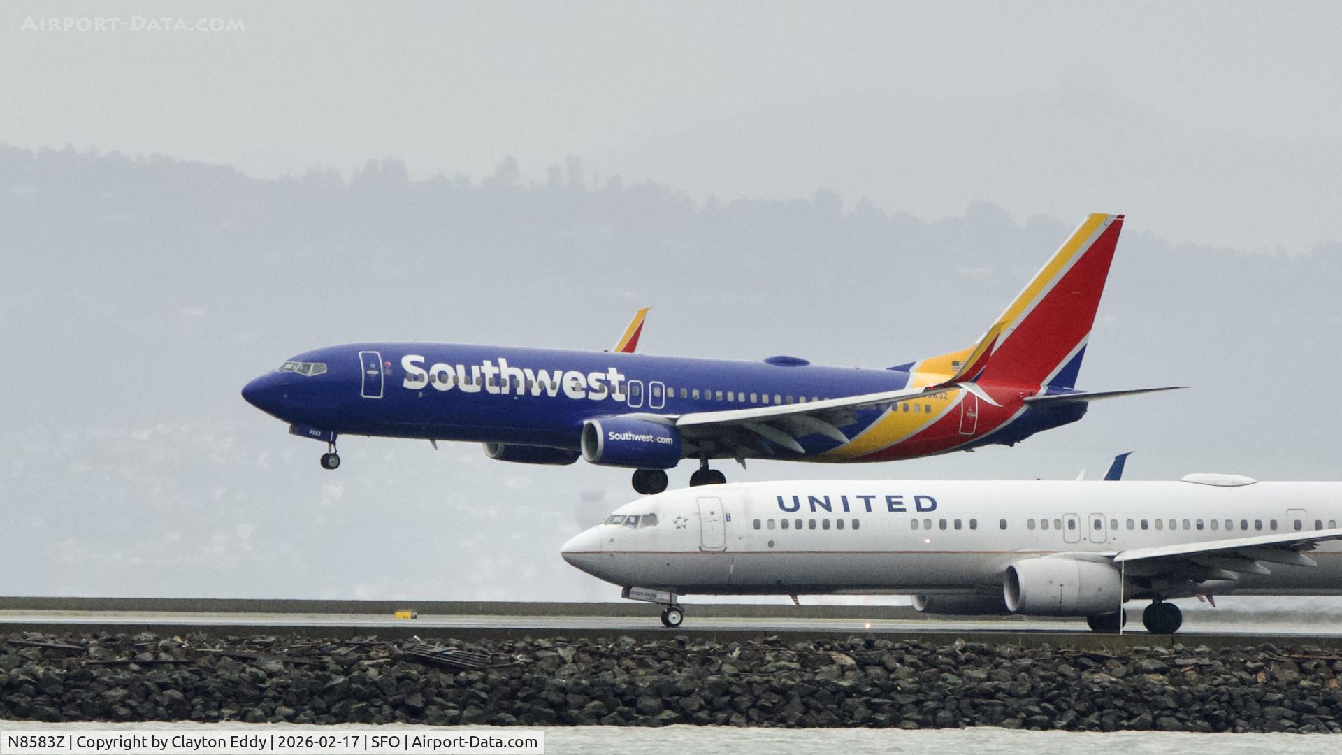 N8583Z, 2018 Boeing 737-8H4 C/N 64799, SFO 2026