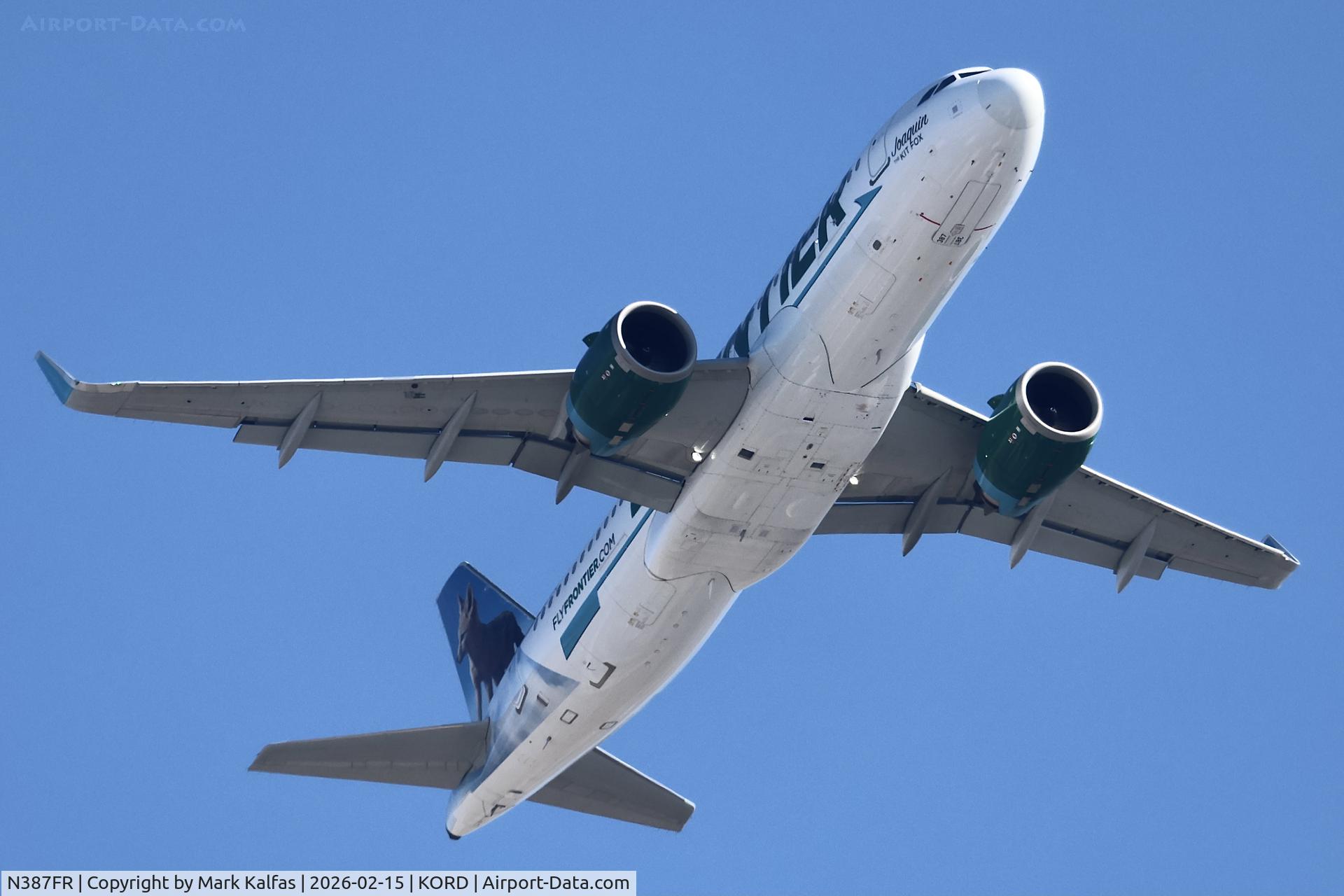 N387FR, 2021 Airbus A320-251N C/N 10708, A20N Frontier Airbus A320neo N387FR JOAQUIN the KIT FOX FFT1829 ORD-PHX