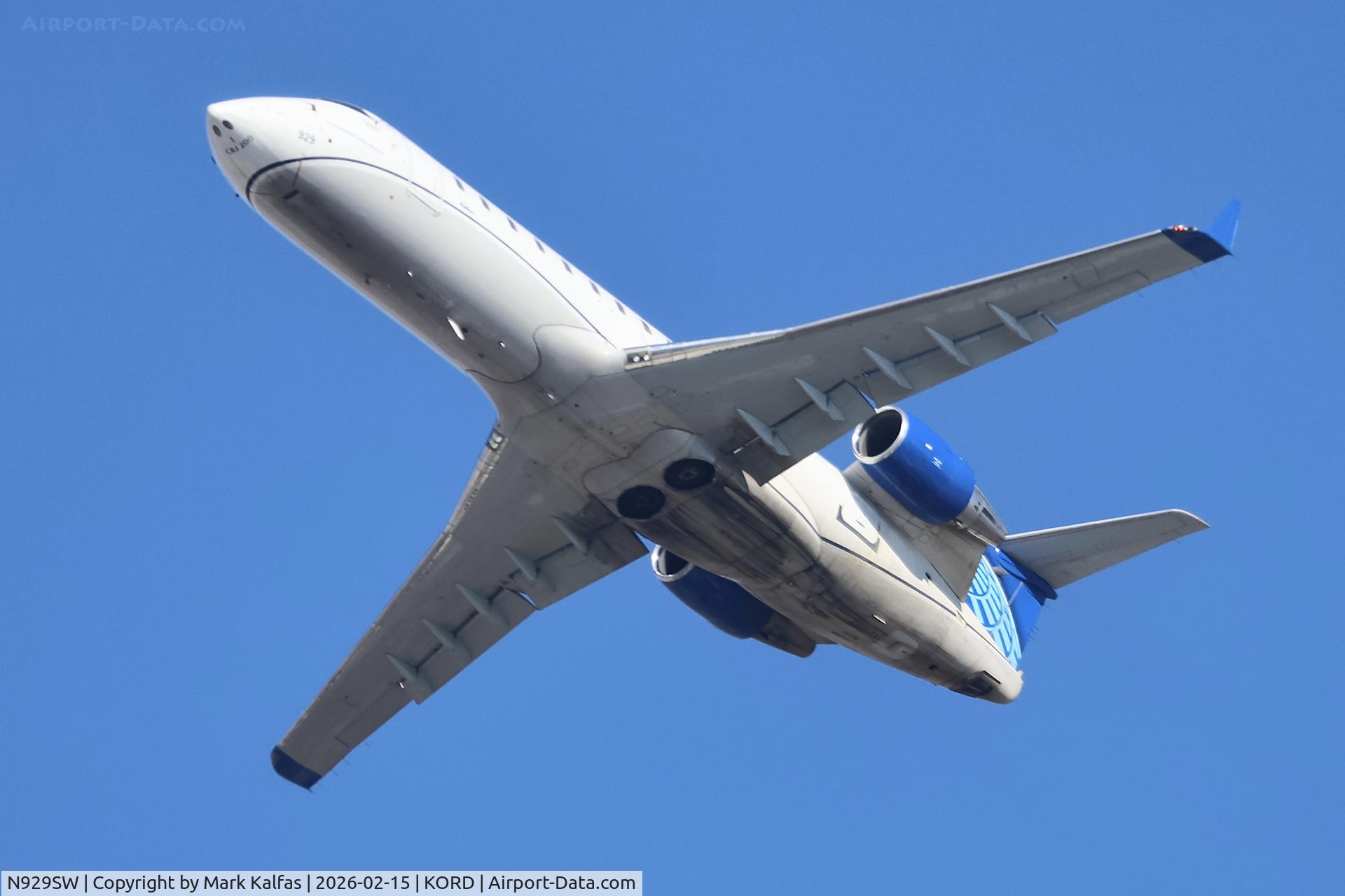 N929SW, 2002 Bombardier CRJ-200LR (CL-600-2B19) C/N 7703, CRJ2 SkyWest / United Express Canadair Regional Jet CRJ-200 N929SW SKW5255 ORD-ATW