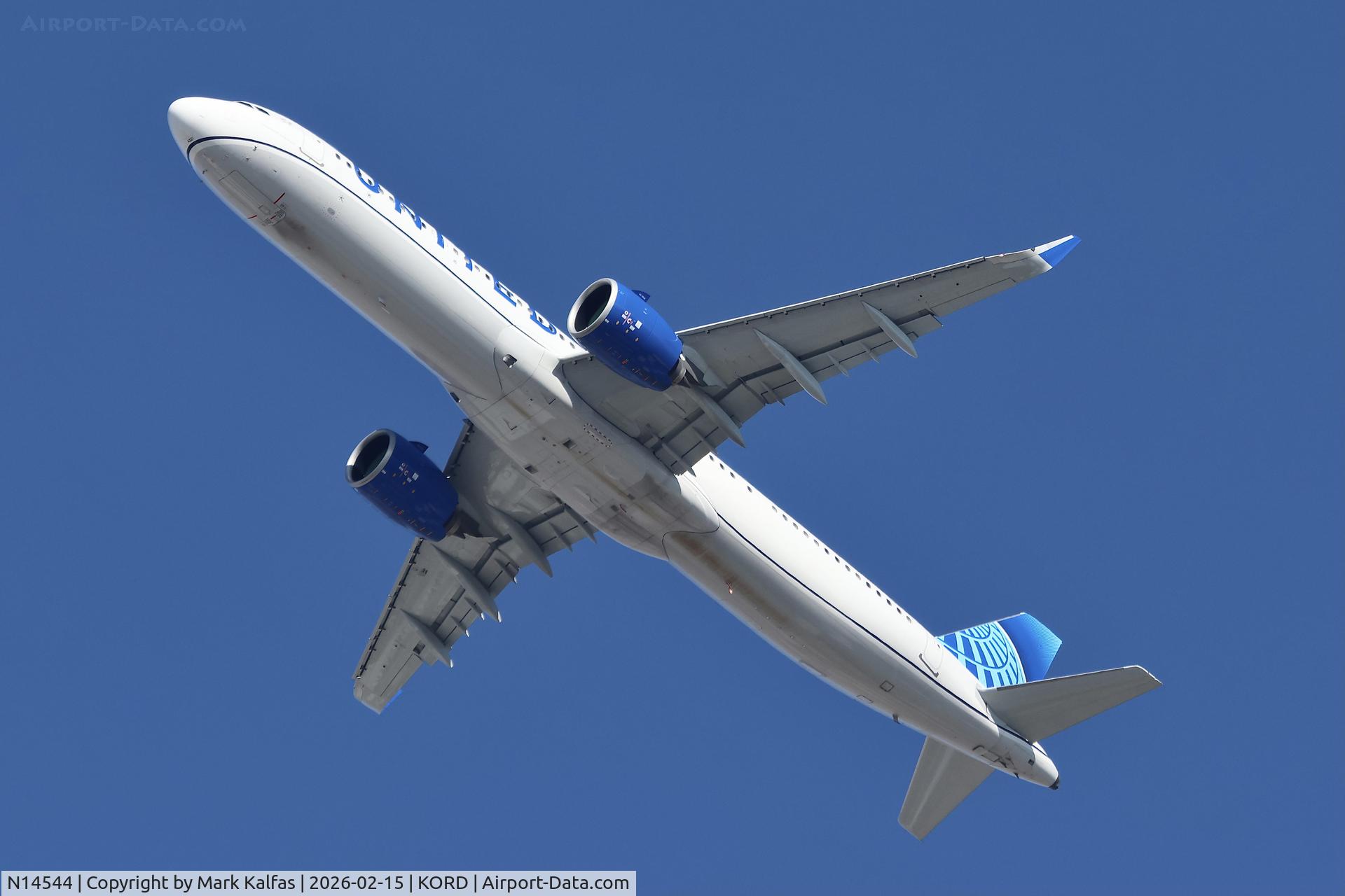 N14544, 2025 Airbus A321-271NX C/N 12671, A21N United Airbus A321neo N14544 UA1502 ORD-IAD