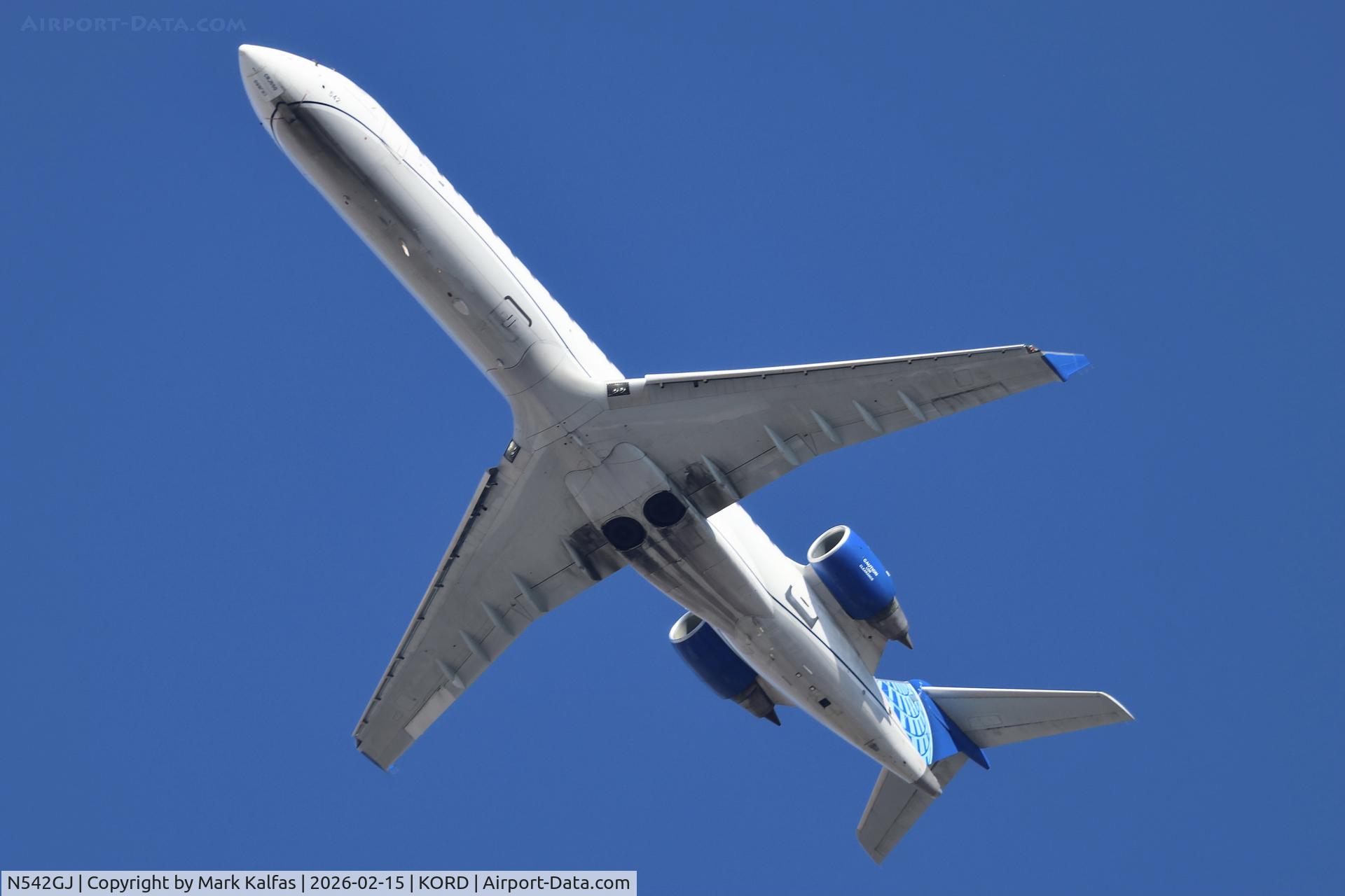 N542GJ, 2008 Bombardier CRJ-702 (CL-600-2C10) C/N 10266, CRJ7 GoJet /United Express Canadair Regional Jet CRJ-550 N542GJ GJS4579 ORD-ATW