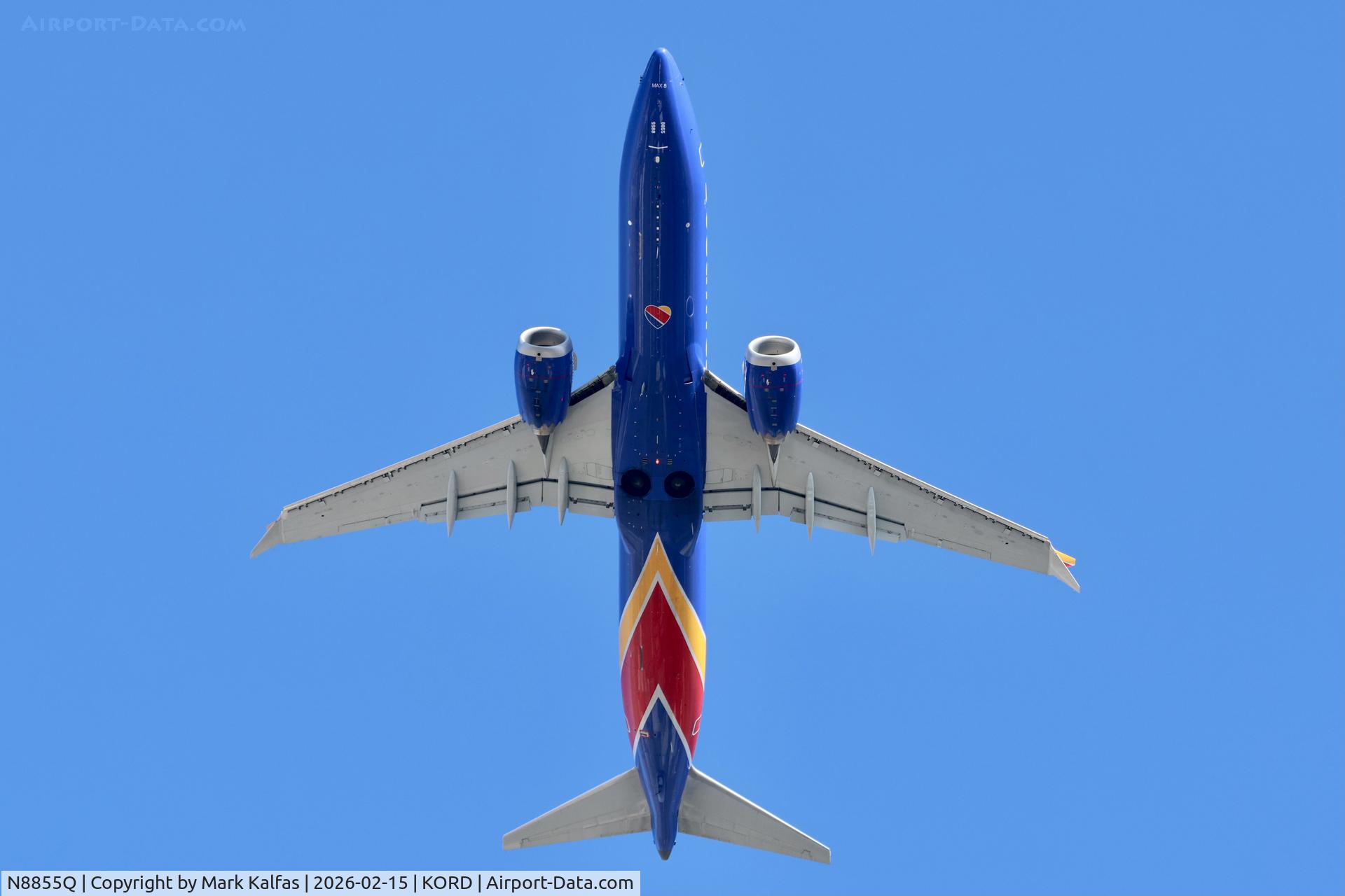 N8855Q, 2023 Boeing 737-8 MAX C/N 67495, B38M Southwest Boeing 737 MAX 8 N8855Q SWA4283 ORD-LAS