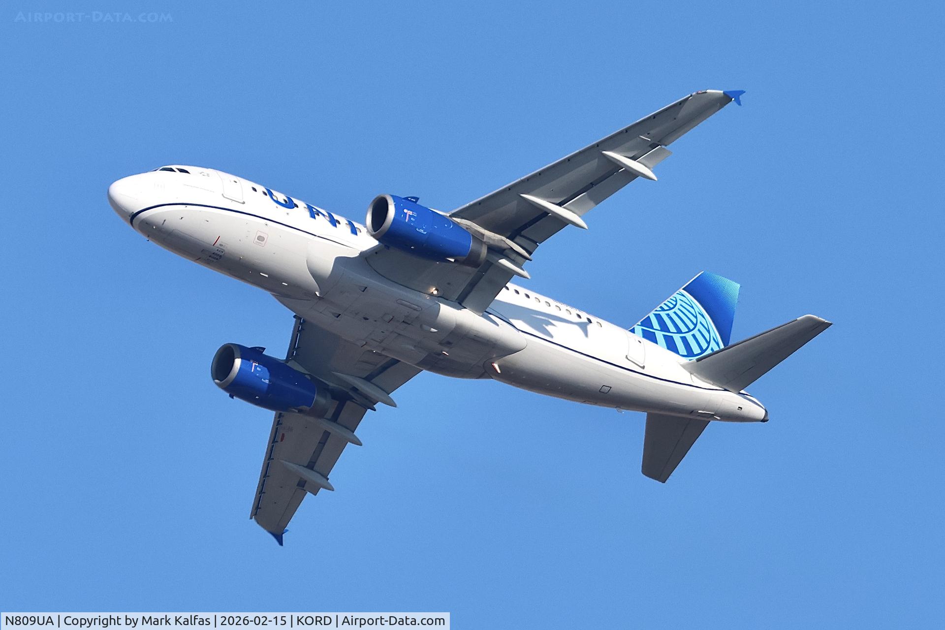 N809UA, 1998 Airbus A319-131 C/N 825, A319 United Airbus A319-131 N809UA UA1657 ORD-MSN