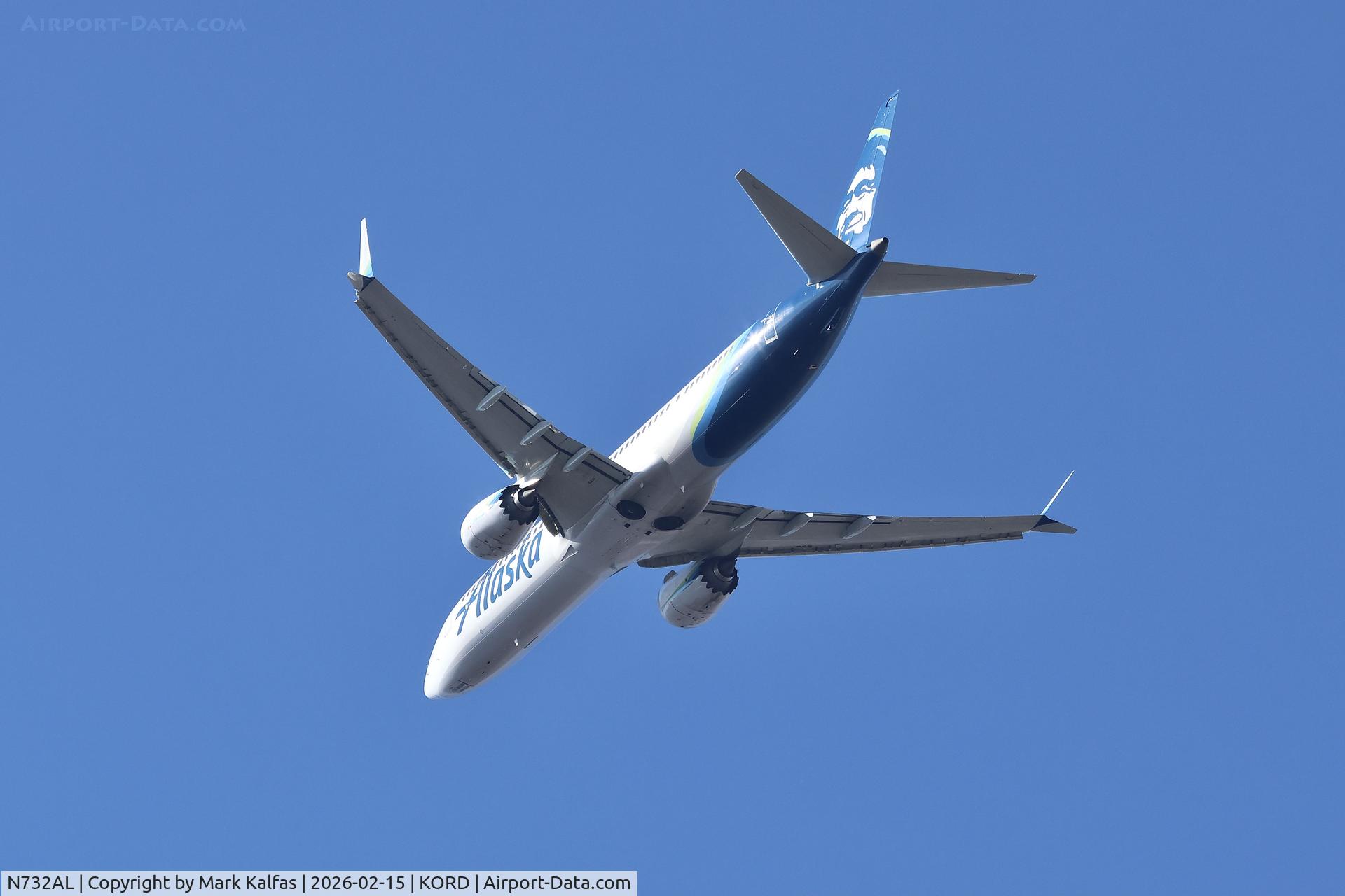 N732AL, 2025 Boeing 737-9 MAX C/N 68520, B39M Alaska Airlines Boeing 737 MAX 9 N732AL, ASA325 ORD-PDX