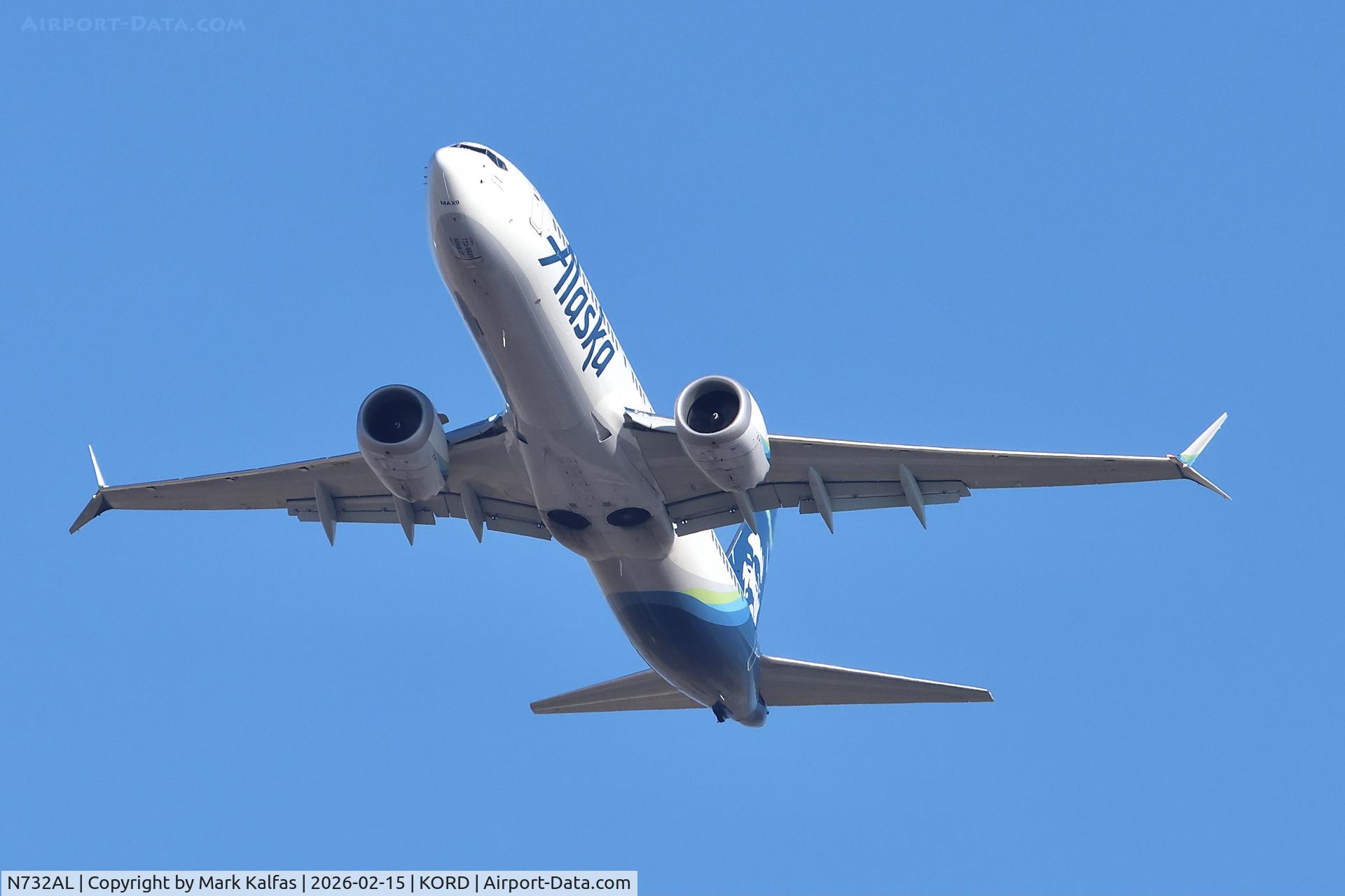 N732AL, 2025 Boeing 737-9 MAX C/N 68520, B39M Alaska Airlines Boeing 737 MAX 9 N732AL, ASA325 ORD-PDX