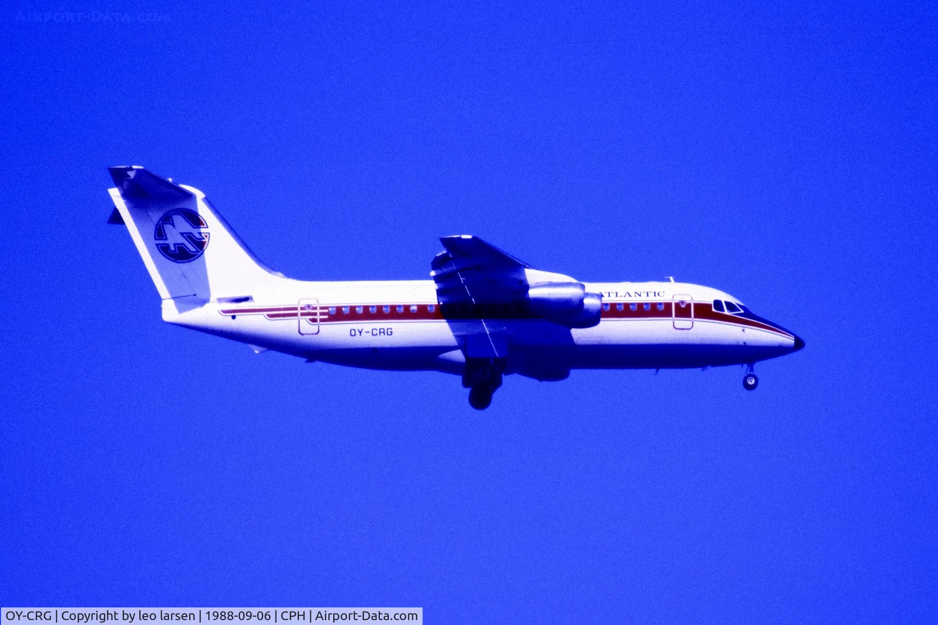 OY-CRG, 1987 British Aerospace BAe.146-200 C/N E2075, Copenhagen 6.9.1988