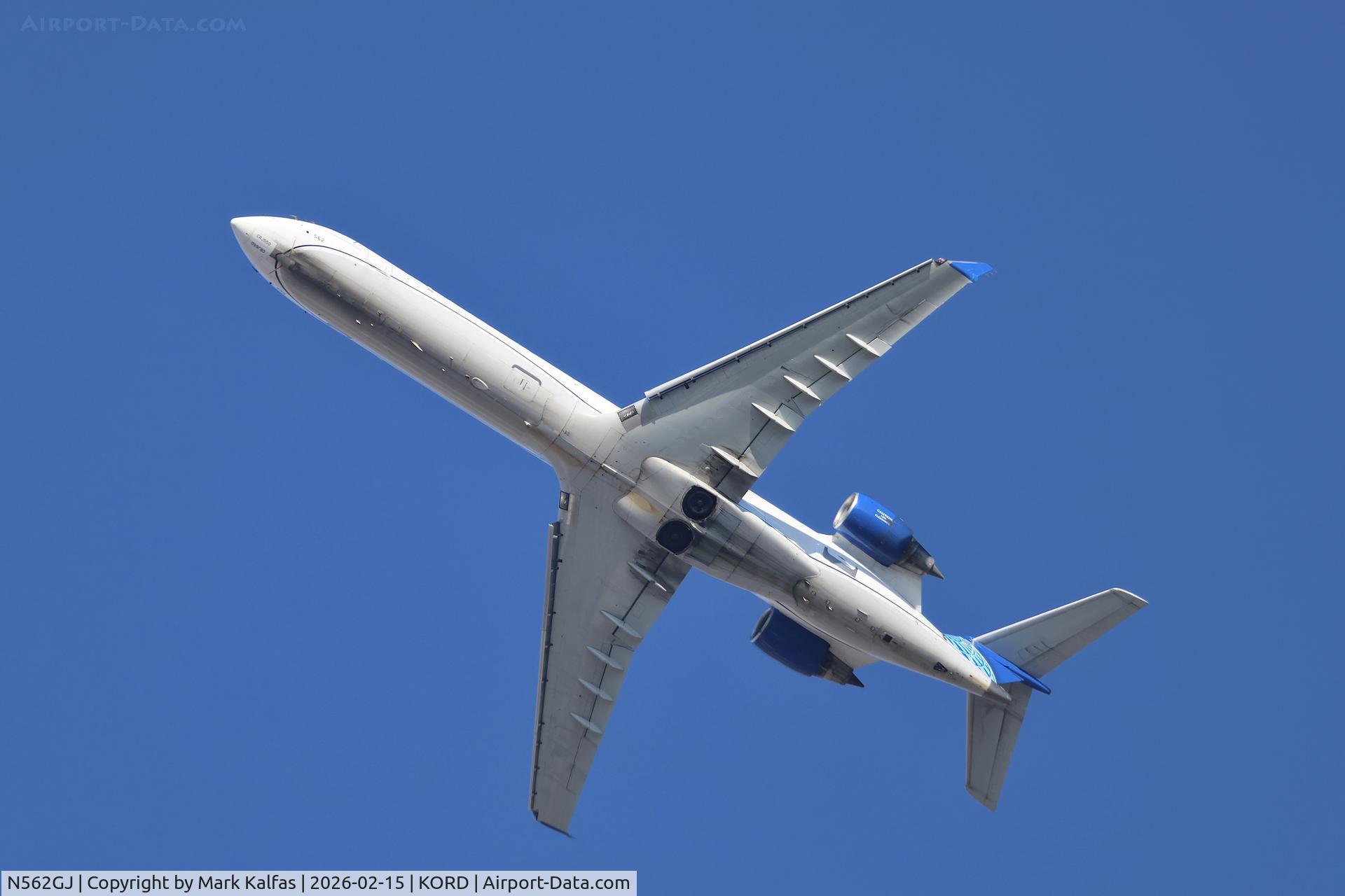 N562GJ, 2002 Bombardier CRJ-700 (CL-600-2C10) Regional Jet C/N 10047, CRJ7 GoJet/United Express Canadair Regional Jet CRJ-550 N562GJ, GJS4501 ORD-AVP