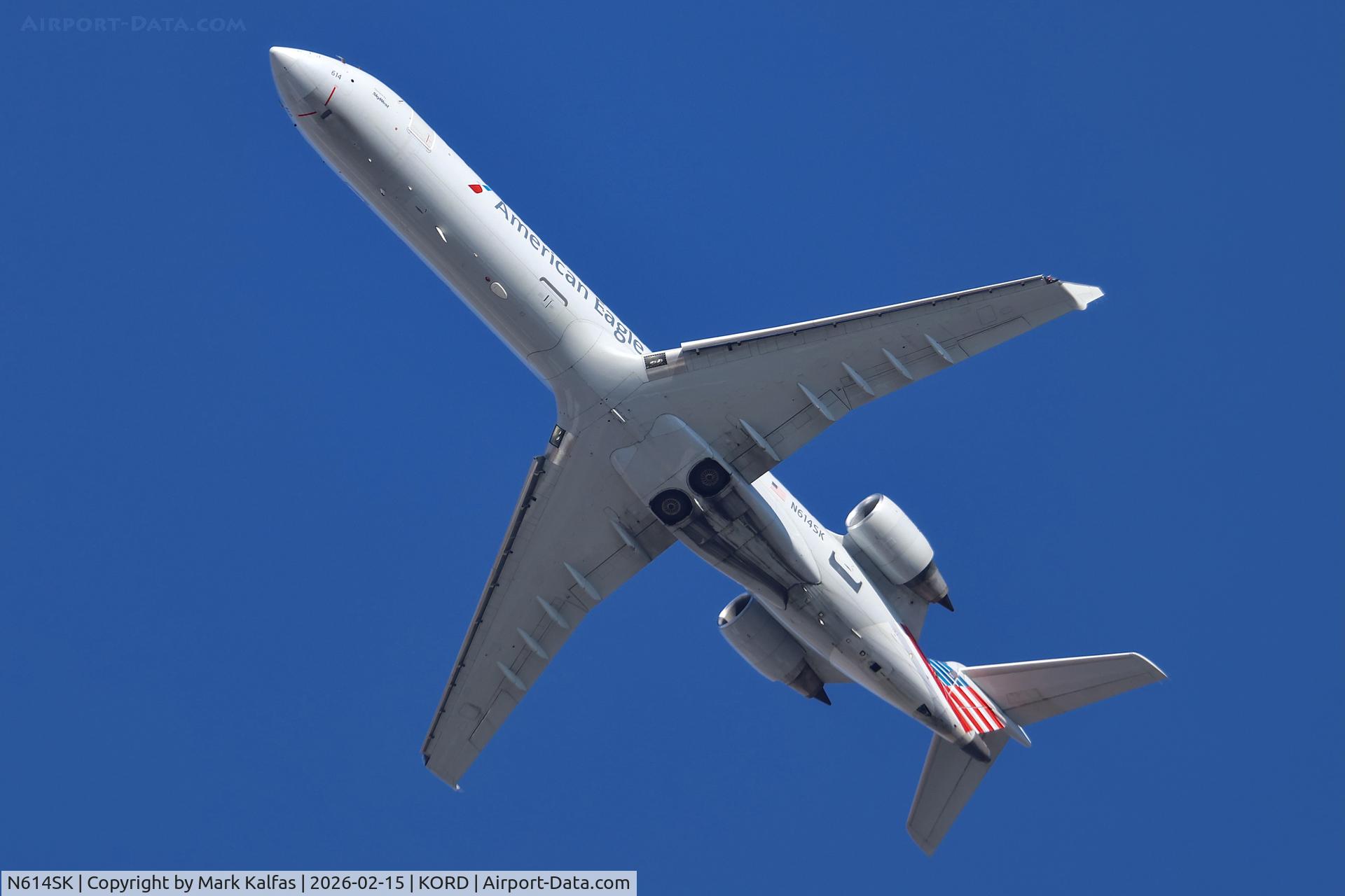 N614SK, 2002 Bombardier CRJ-701 (CL-600-2C10) Regional Jet C/N 10051, CRJ7 SkyWest/American Eagle Bombardier CRJ-701 N614SK, SKW4956 ORD-FNT