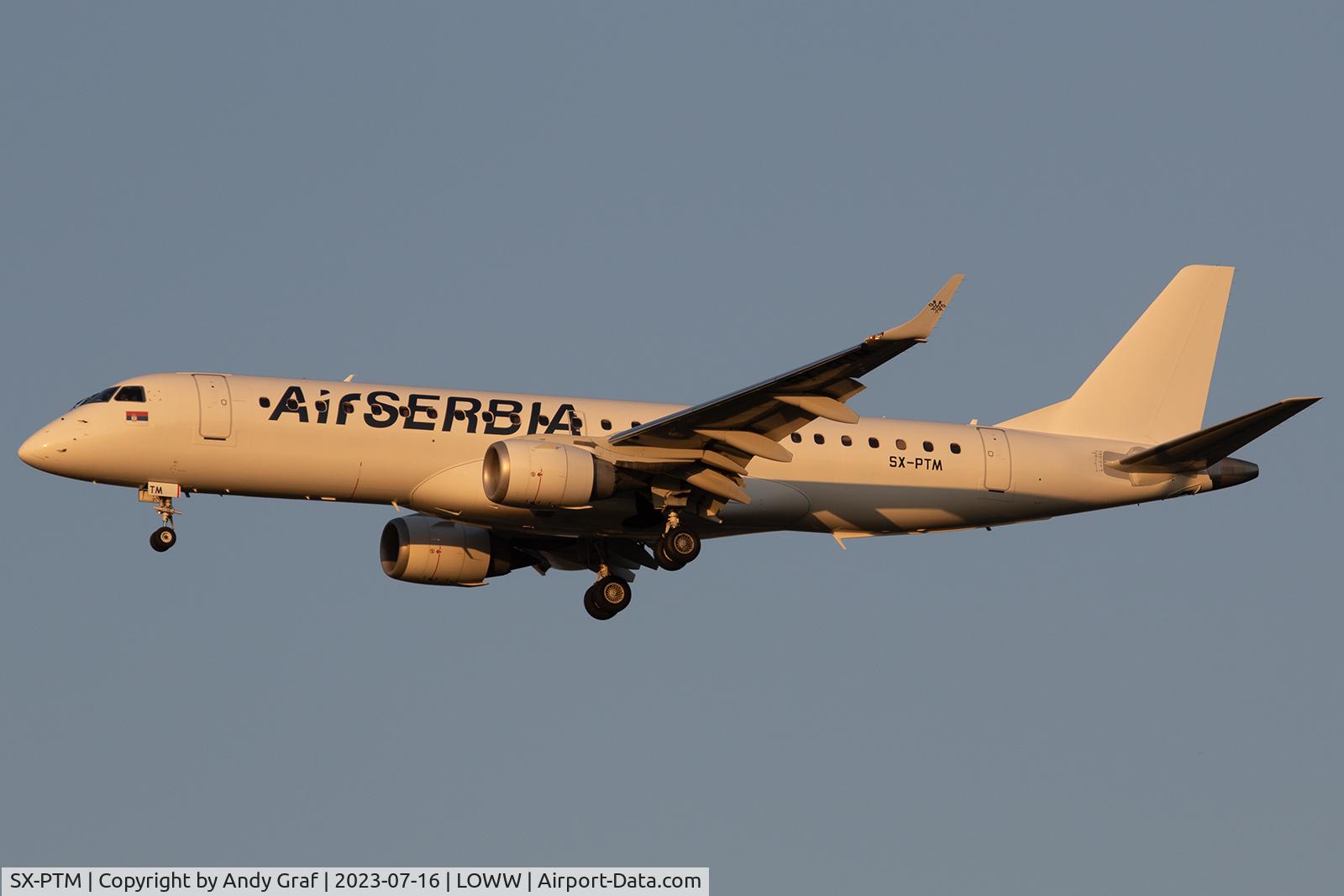 SX-PTM, 2008 Embraer 190SR (ERJ-190-100SR) C/N 19000163, Air Serbia EMB190