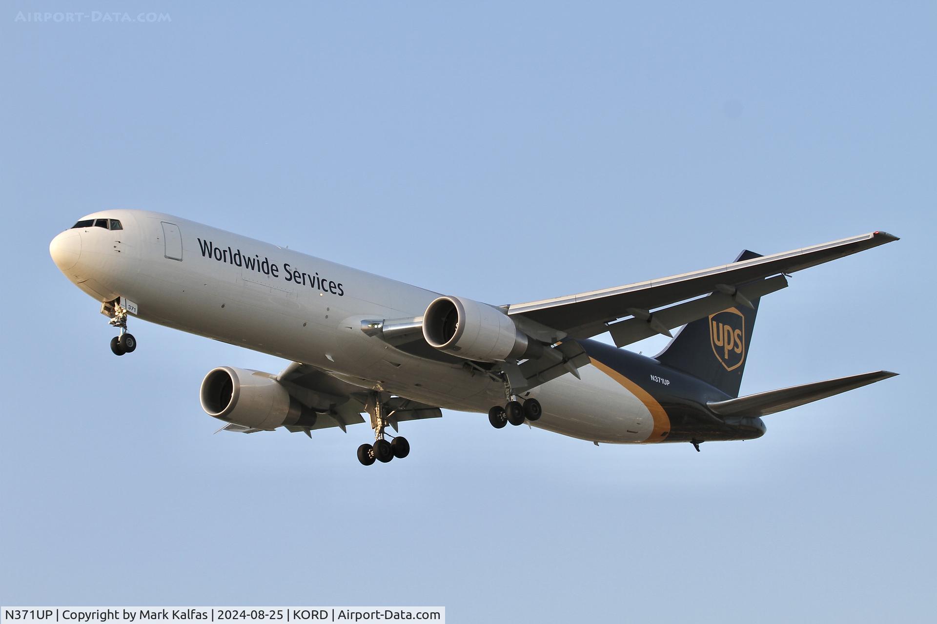 N371UP, 2020 Boeing 767-34AF/ER C/N 65791, B763 UPS  Boeing 767-34AF/ER N371UP arriving 28C KORD