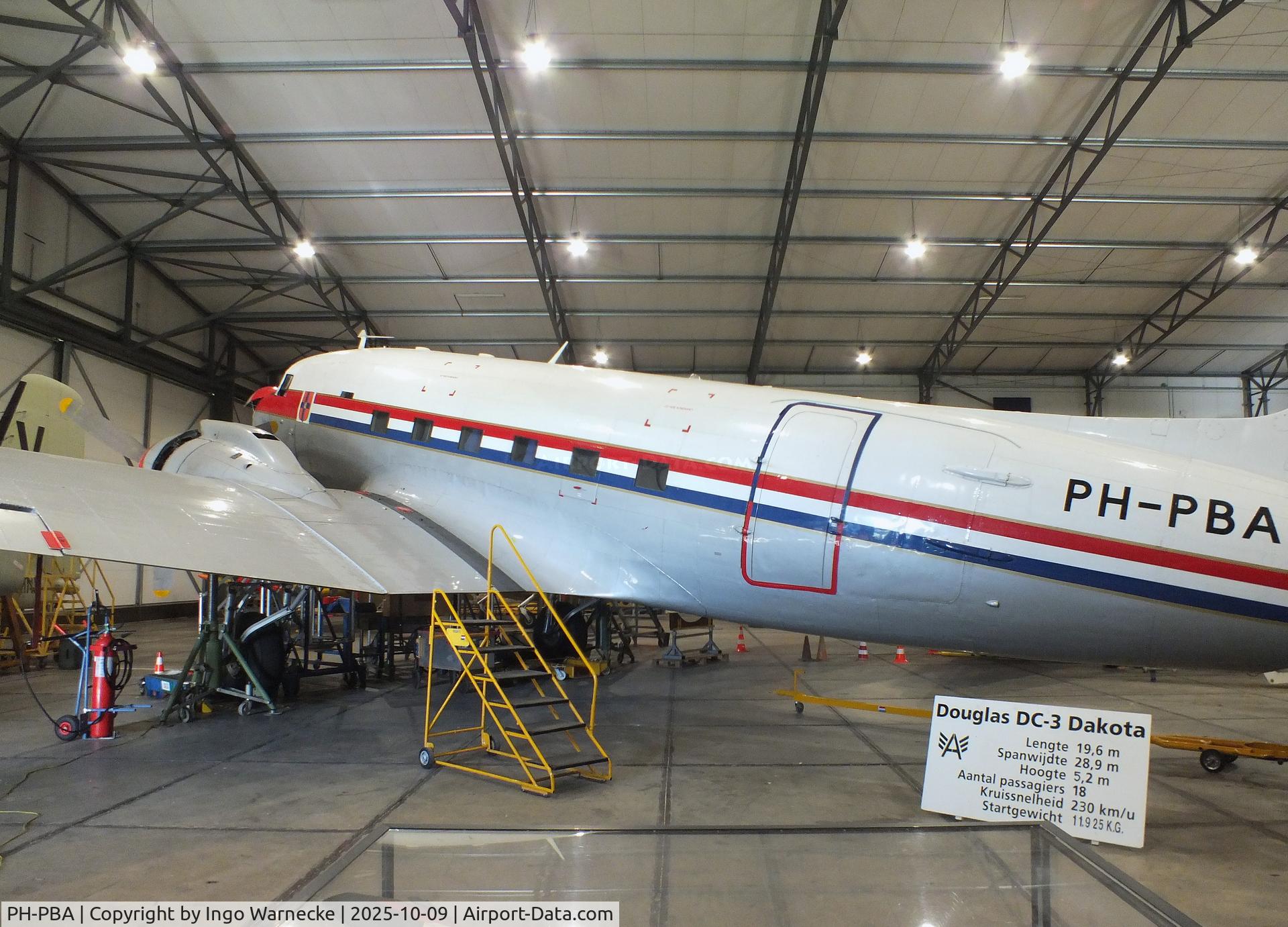 PH-PBA, 1943 Douglas DC-3C-S1C3G (C-47A-75-DL) C/N 19434, Douglas DC-3C-S1C3G (C-47A-75-DL) at the Aviodrome, Lelystad