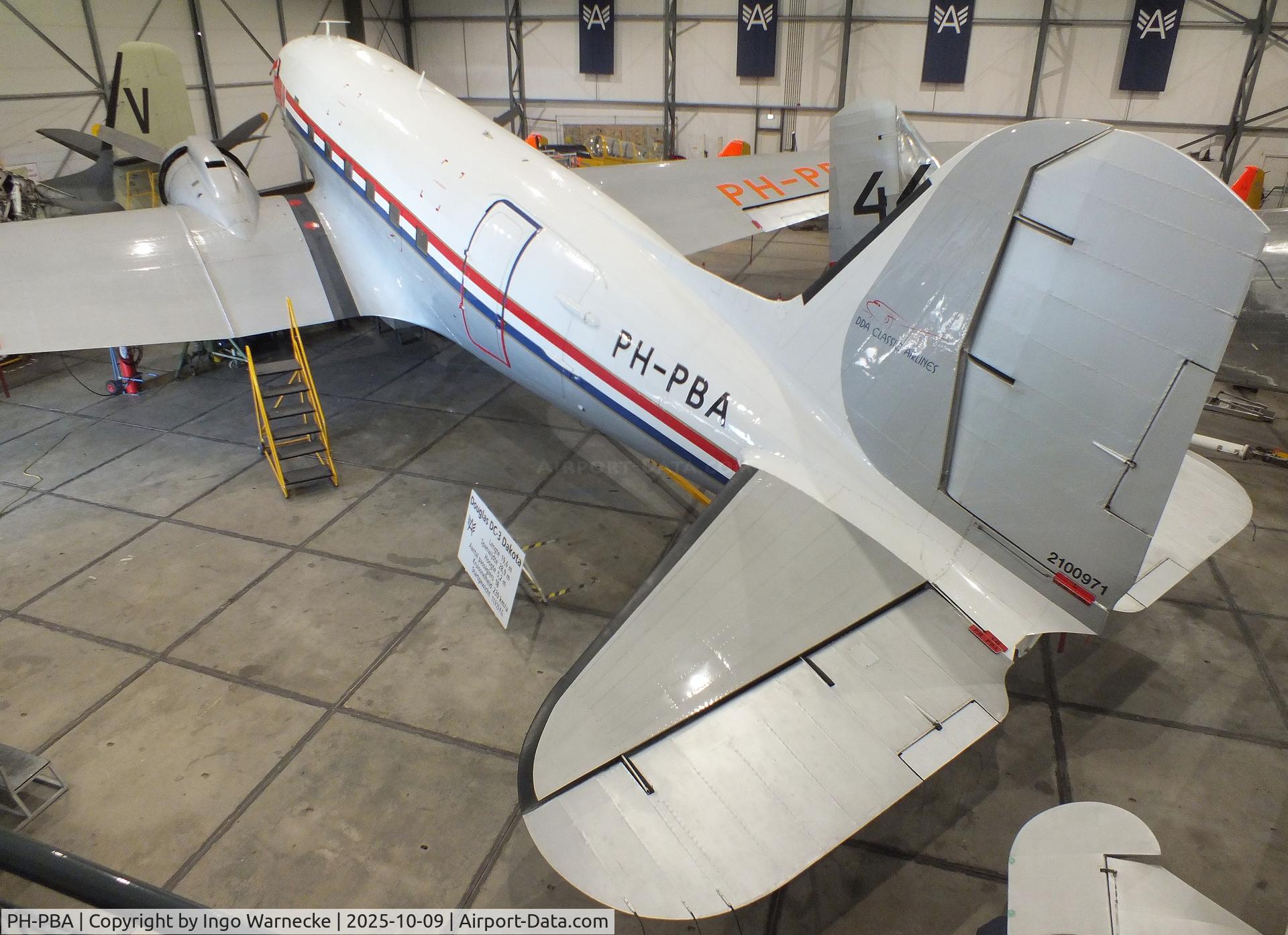 PH-PBA, 1943 Douglas DC-3C-S1C3G (C-47A-75-DL) C/N 19434, Douglas DC-3C-S1C3G (C-47A-75-DL) at the Aviodrome, Lelystad