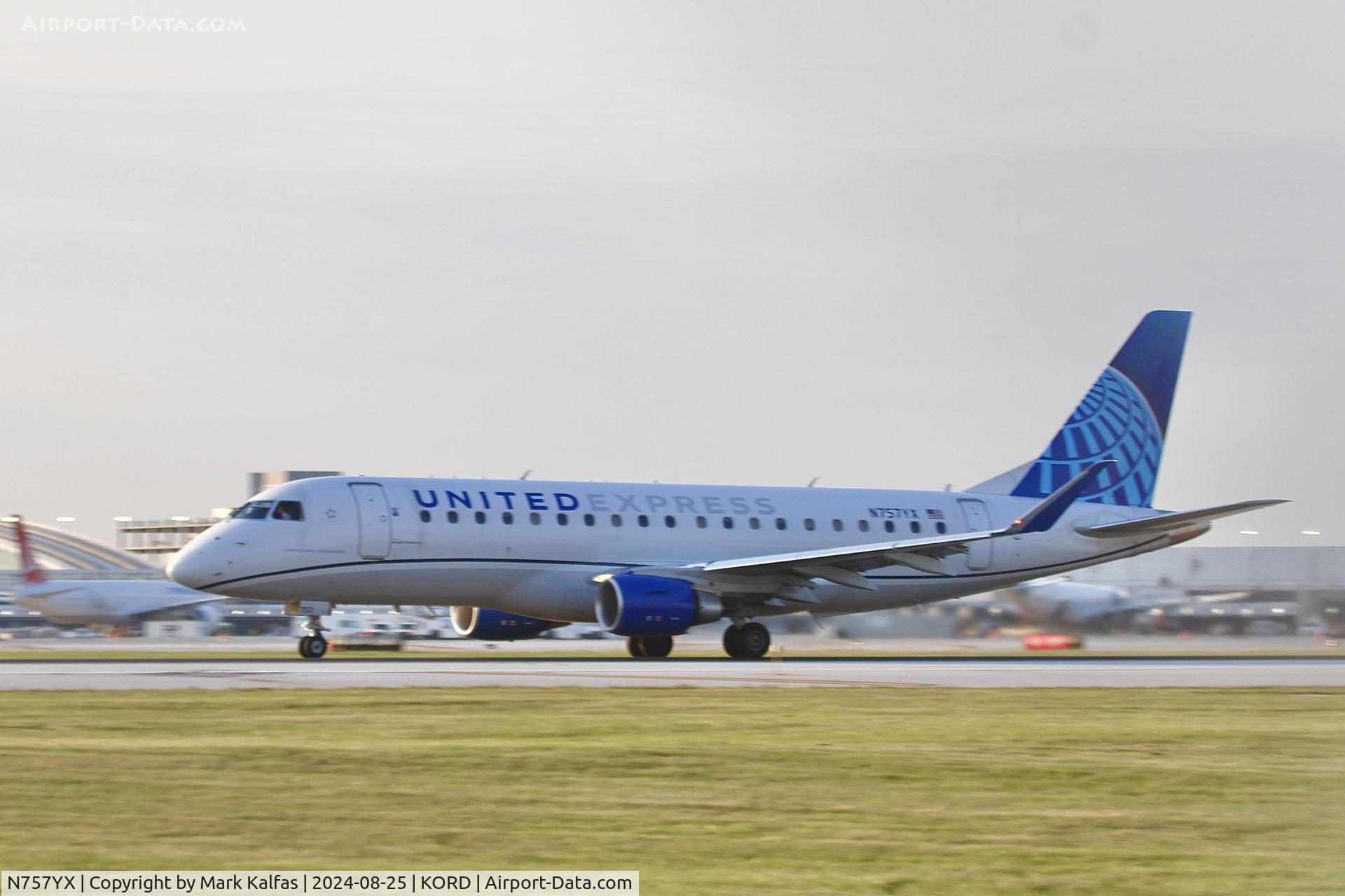 N757YX, 2023 Embraer 175LR C/N 935, E75L Republic Airways / United Express Embraer 175LR N757YX departing 22L ORD