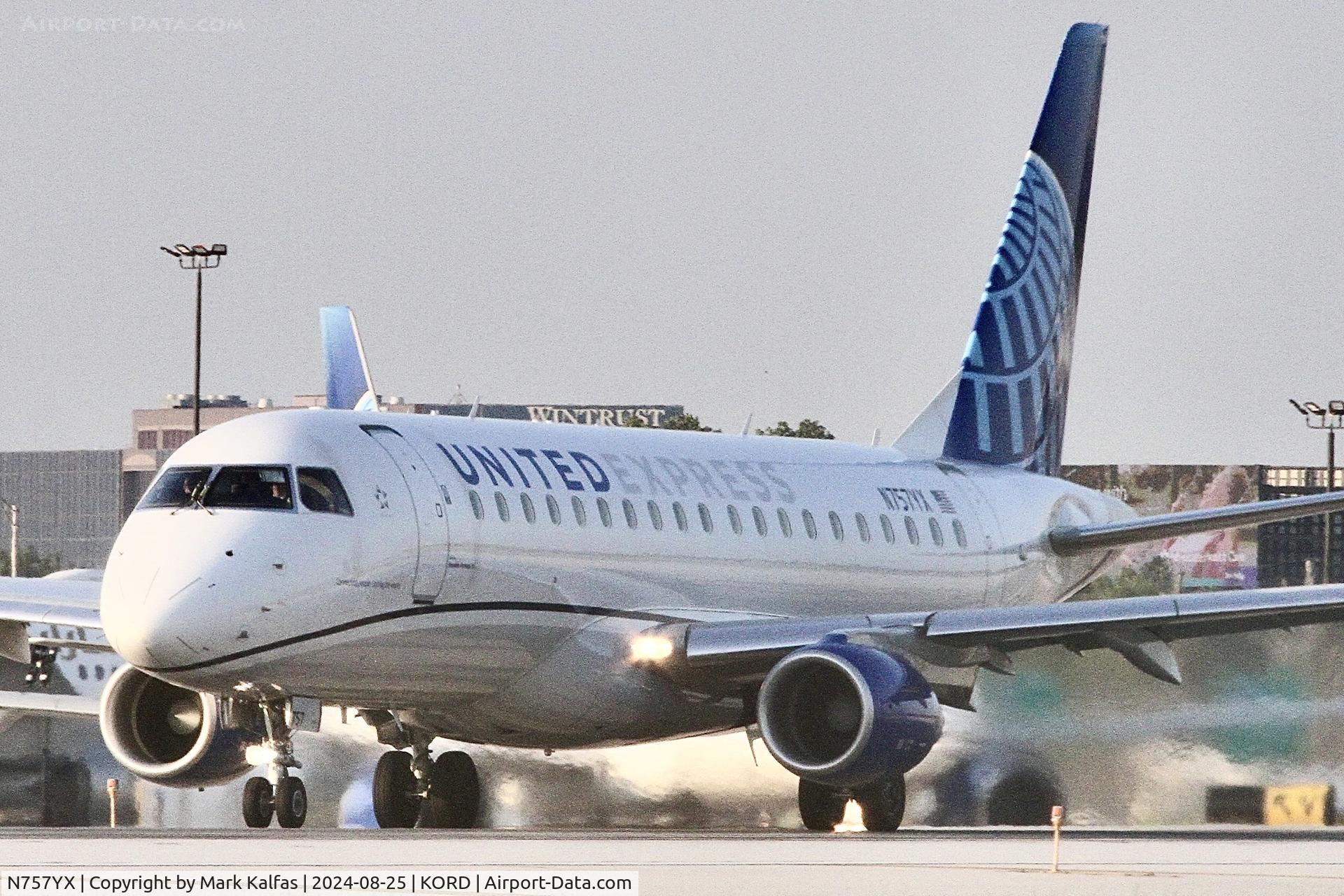 N757YX, 2023 Embraer 175LR C/N 935, E75L Republic Airways / United Express Embraer 175LR N757YX departing 22L ORD