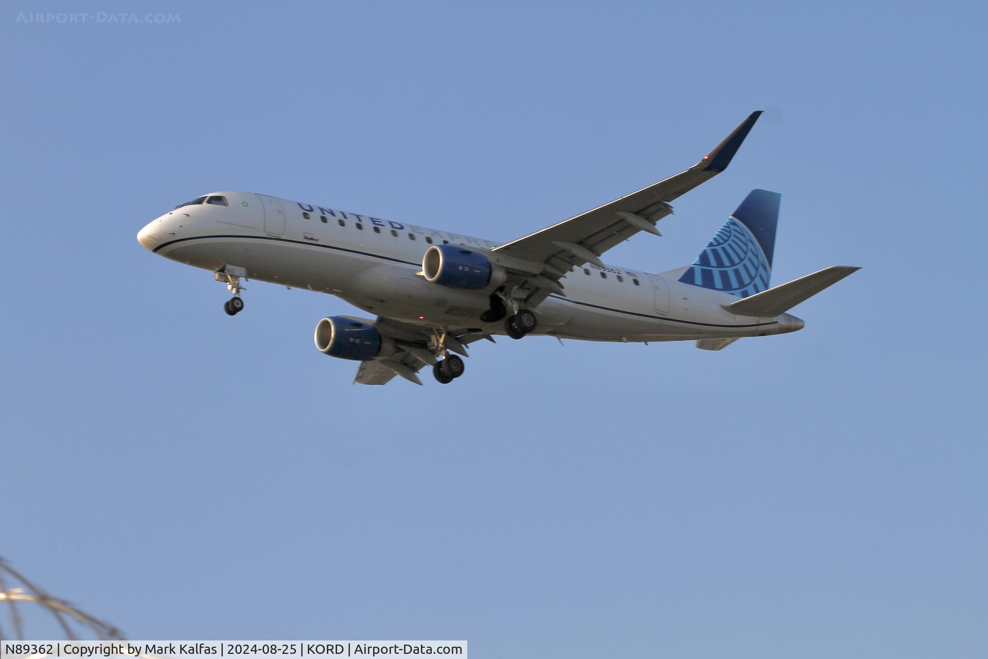 N89362, 2020 Embraer 175R (ERJ-170-200LR) C/N 17000856, E75L SkyWest / United Express Embraer 175R ERJ-170-200LR N89362 arriving 28C ORD