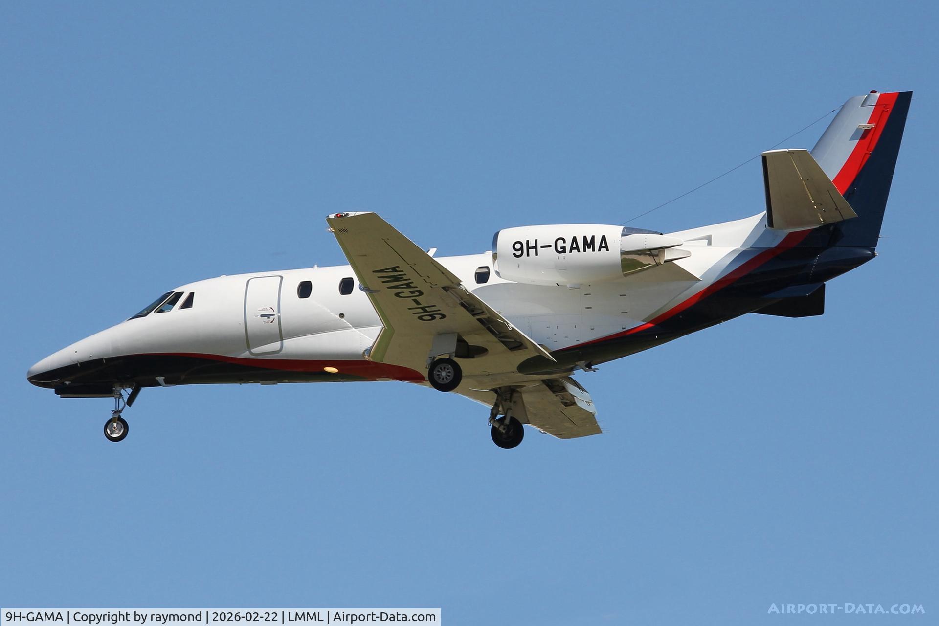 9H-GAMA, Cessna Citation XLS+ C/N 560-6039, Cessna Citation XLS+ reg 9H-GAMA of Gama Aviation approaching RW31 landing in Malta.