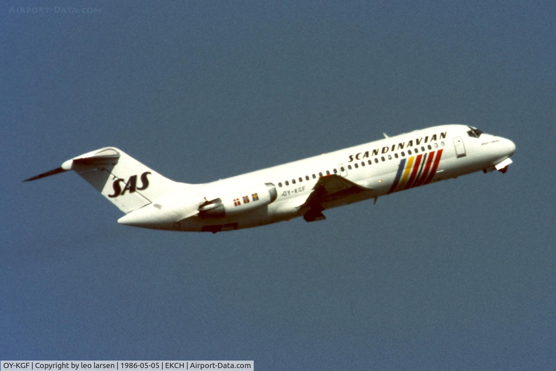 OY-KGF, 1969 Douglas DC-9-21 C/N 47308, Copenhagen 5.5.1986