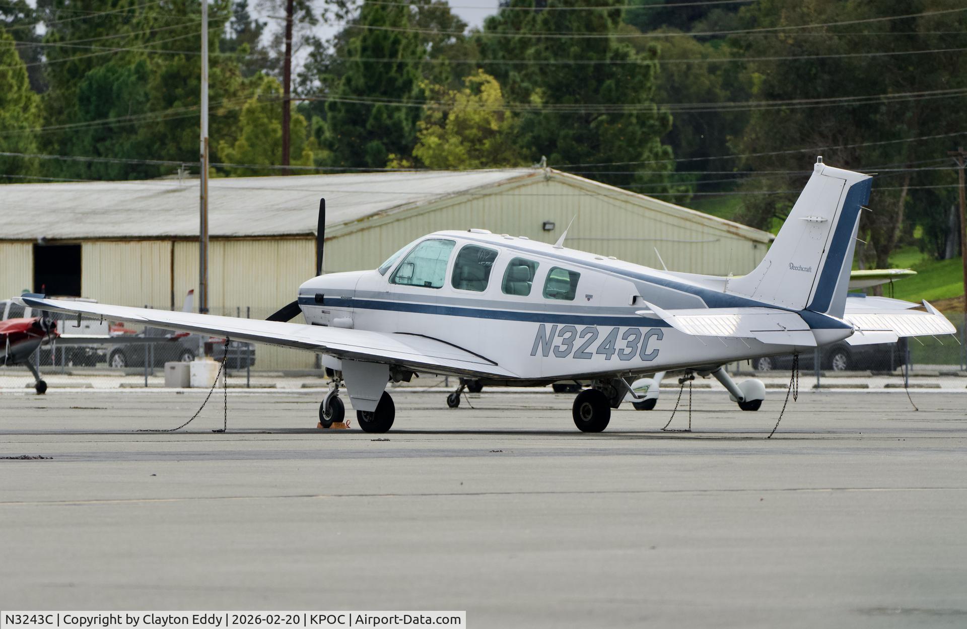 N3243C, 1995 Beech B36TC Bonanza C/N EA-575, Brackett airport in California 2026