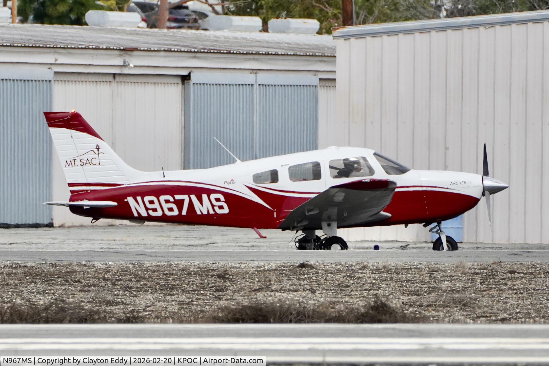 N967MS, 2023 Piper PA-28-161 Archer TX C/N 2881637, Brackett airport in California 2026