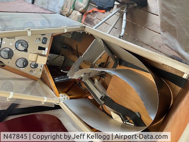 N47845, Loehle Sport Parasol C/N 0002, Loehle Sport Parasol S/N 002 N 47845. Owner as of 24 Feb 2025 Jeff Kellogg. Check For Sale on Fresno Craigs List/ Barnstormers.com soon.