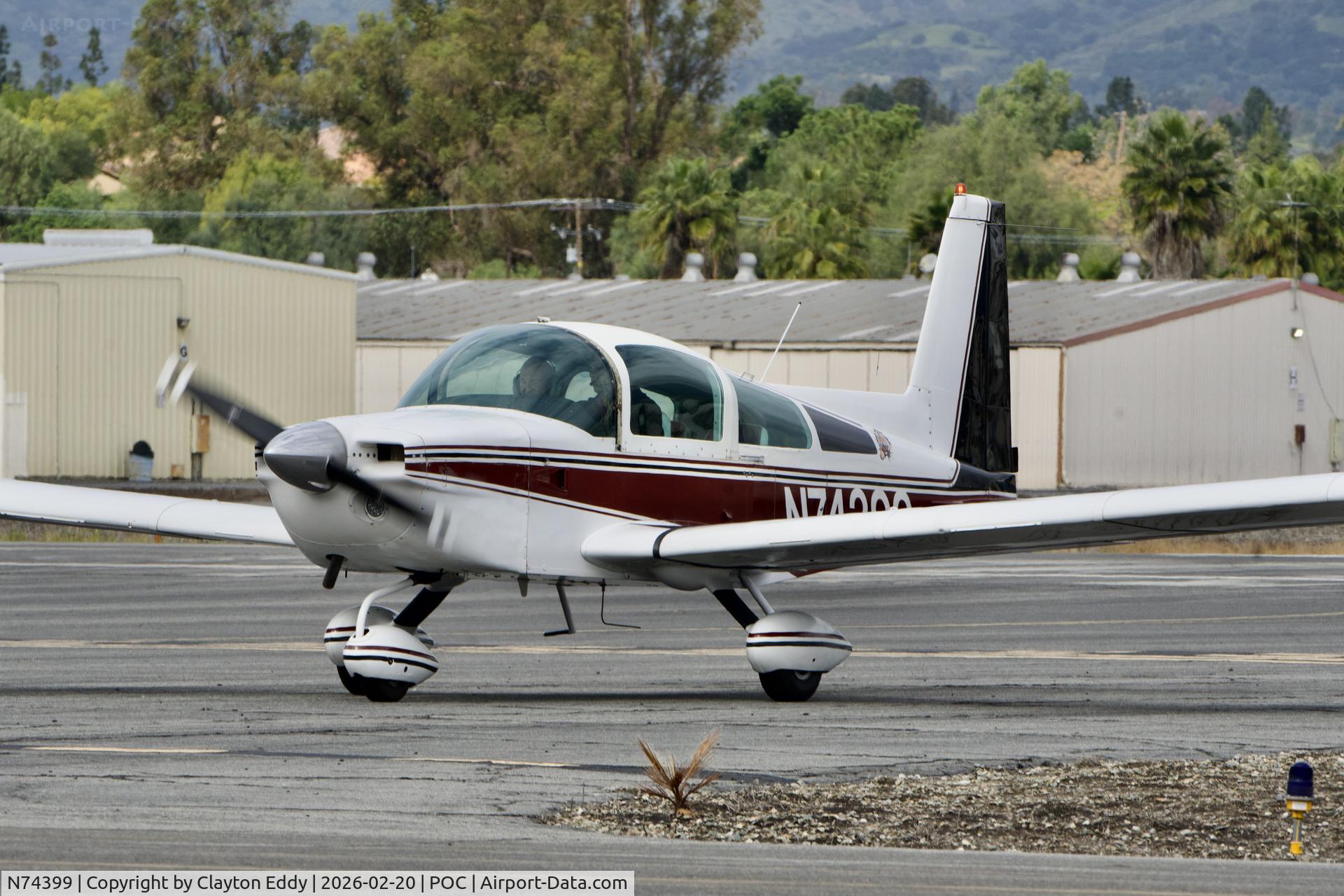 N74399, 1975 Grumman American AA-5B Tiger C/N AA5B-0212, Brackett airport in California 2026